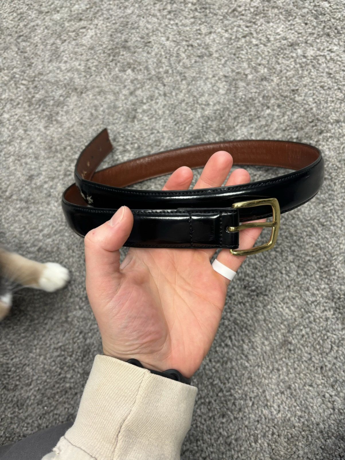 Nike Men's Black glossy Belt Size 32 - 2 Thumbnail