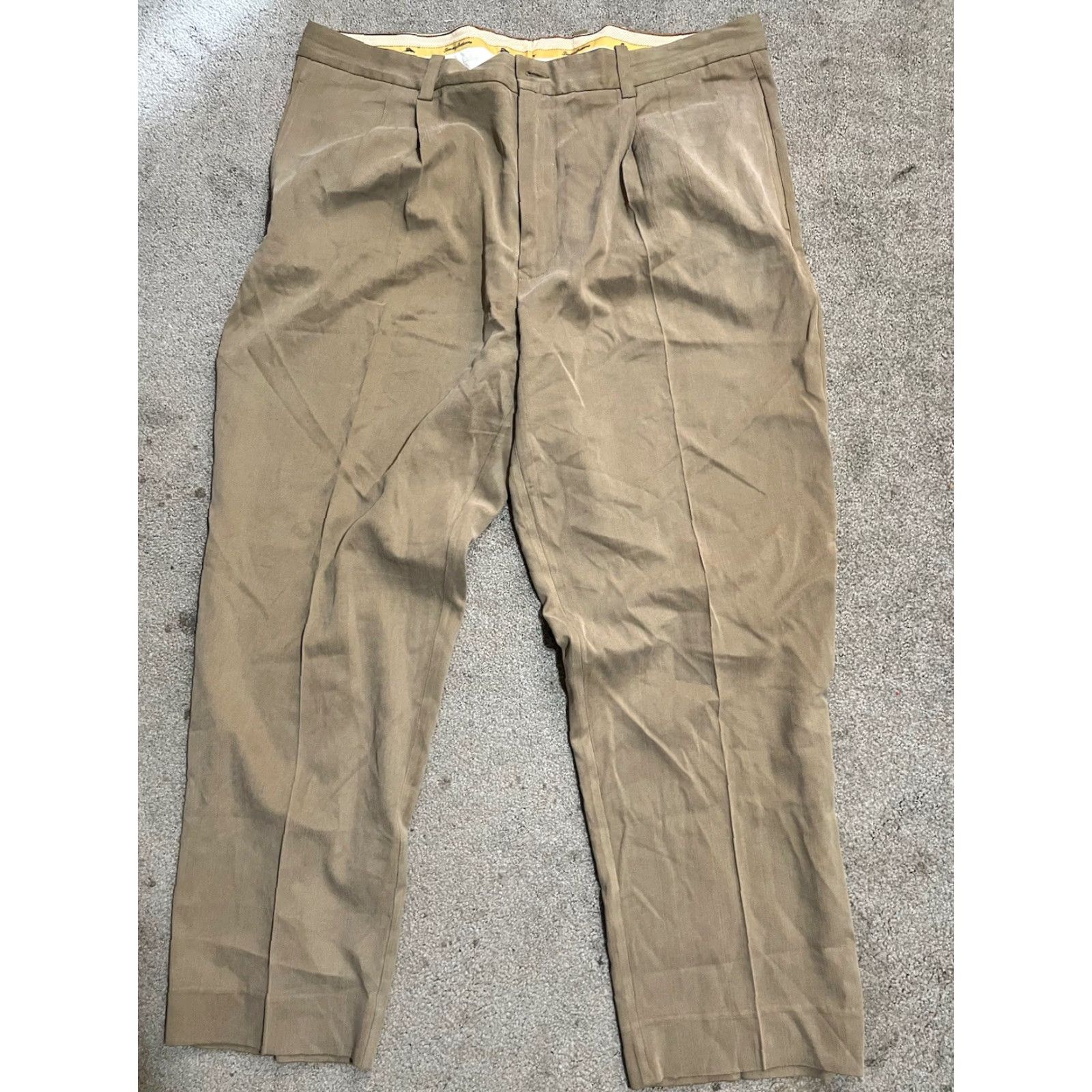 Tommy Bahama Tommy Bahama Pants Mens Size 40x30 Brown Khaki Silk Rayon Blend Chino Size US 40 / EU 56 - 2 Thumbnail