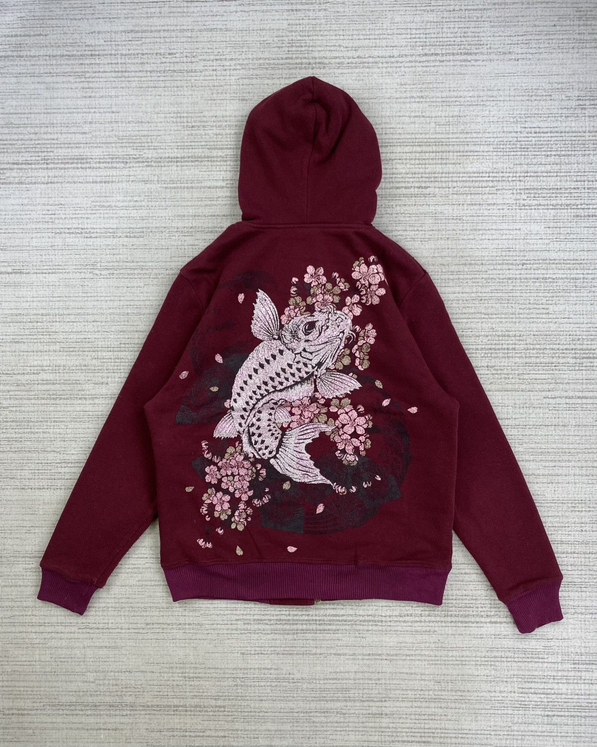 Bullet Noise × Japanese Brand × Vintage Vintage Bullet Noise Japan Koi Sukajan Zipper Hoodie Jacket Size US L / EU 52-54 / 3 - 1 Thumbnail