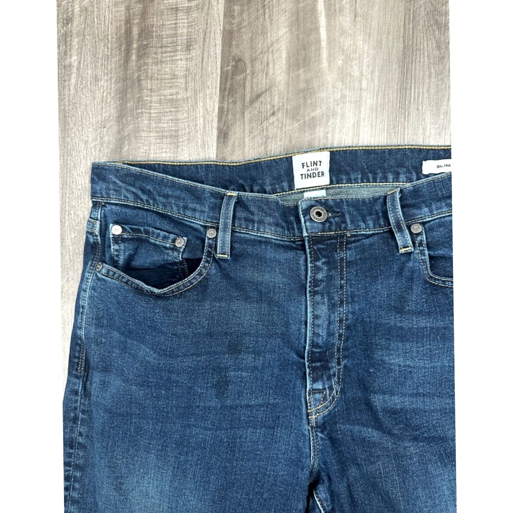 Flint And Tinder Flint and Tinder Jeans Slim Fit 36x32 Blue Men Shirt? Size US 36 / EU 52 - 5 Thumbnail