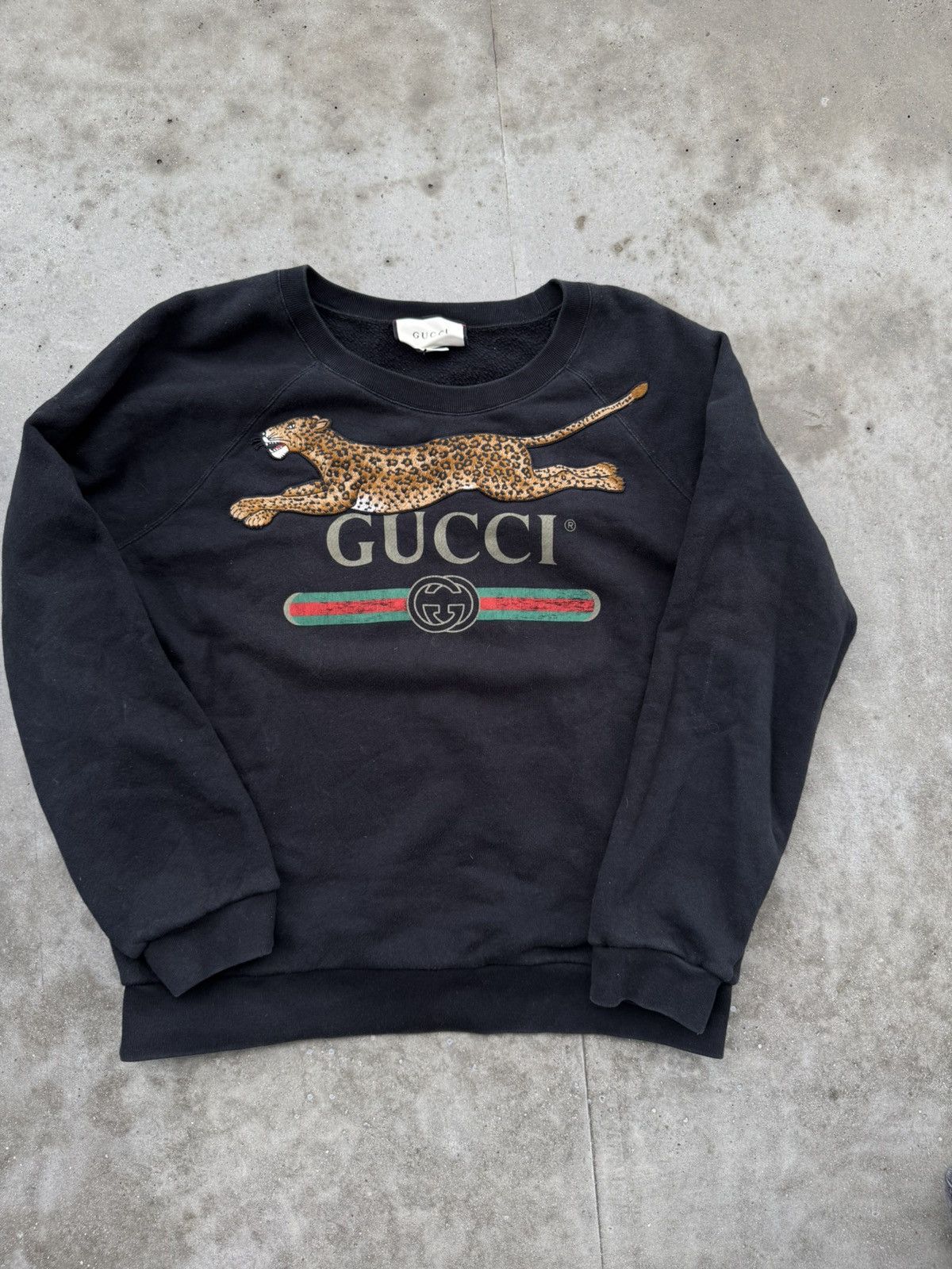 Designer × Gucci Gucci Sweatshirt crewneck fake logo with Leopard Size US L / EU 52-54 / 3 - 1 Thumbnail