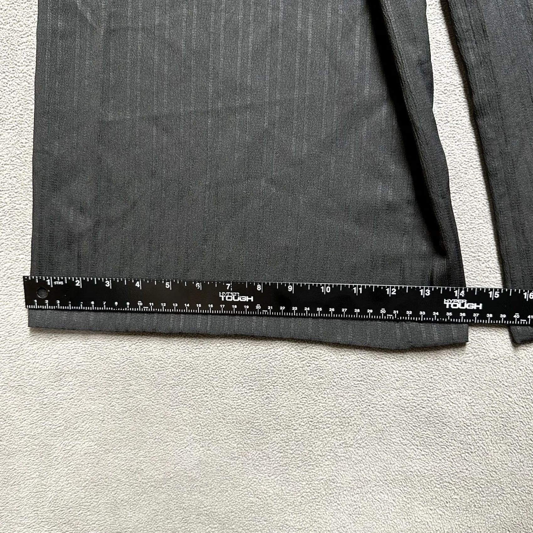 Shein Shein Pants Womens XL Black Wide Leg Ruffled Waist Lightweight Pinstripe Belted Size 40" / US 18 - 7 Thumbnail