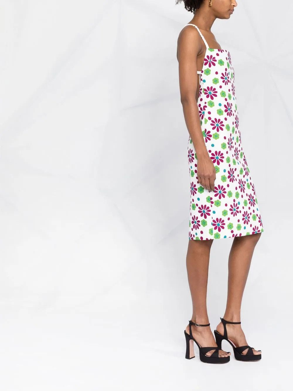 Saint Laurent Paris o1y0126 Midi Dress in Multicolor Size XS / US 0-2 / IT 36-38 - 4 Thumbnail