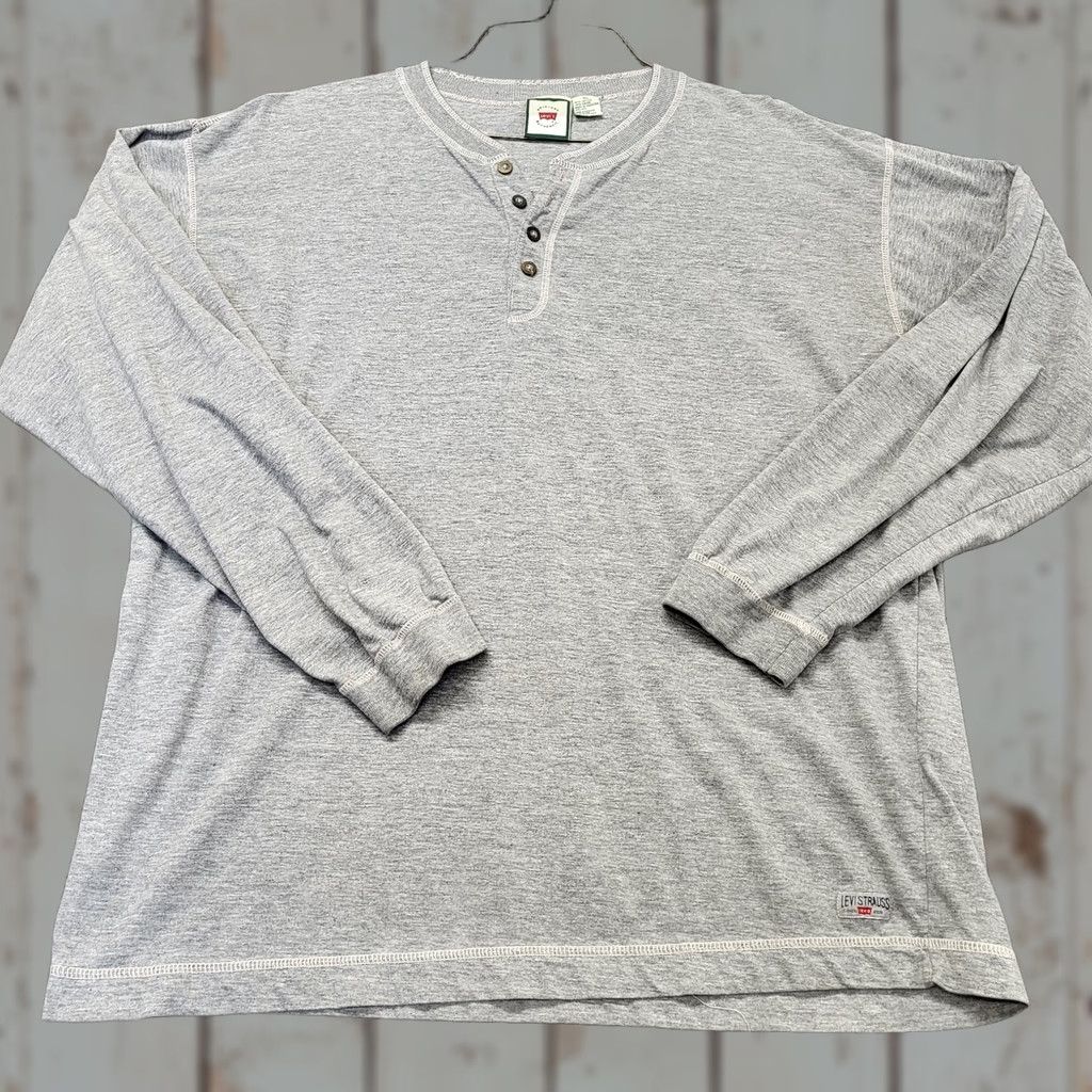 Levi's Levi’s Thermal Button-Up Shirt Men XL Light Grey Cotton/Polyester Regular Long Sleeve Winter Casual Workwear Size US XL / EU 56 / 4 - 1 Thumbnail
