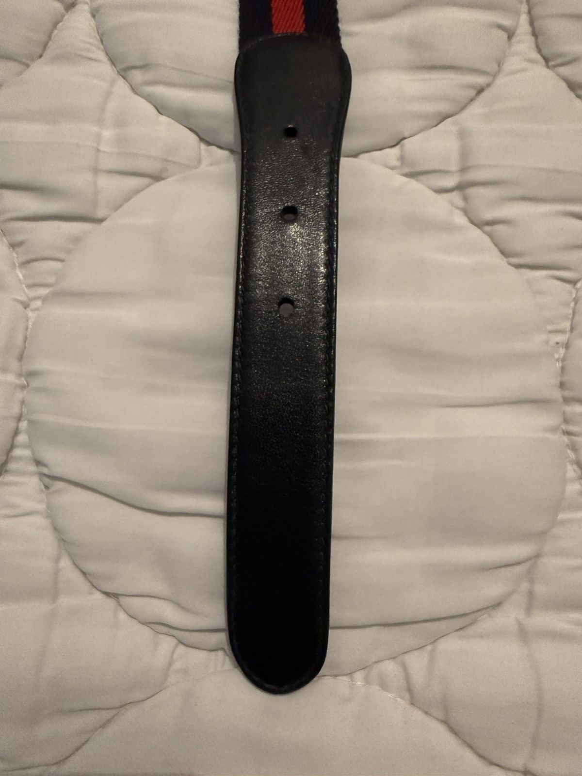 Gucci Vintage✨Gucci✨ GG Logo Buckle Authentic Leather/Fabric Belt Size 36 - 3 Thumbnail