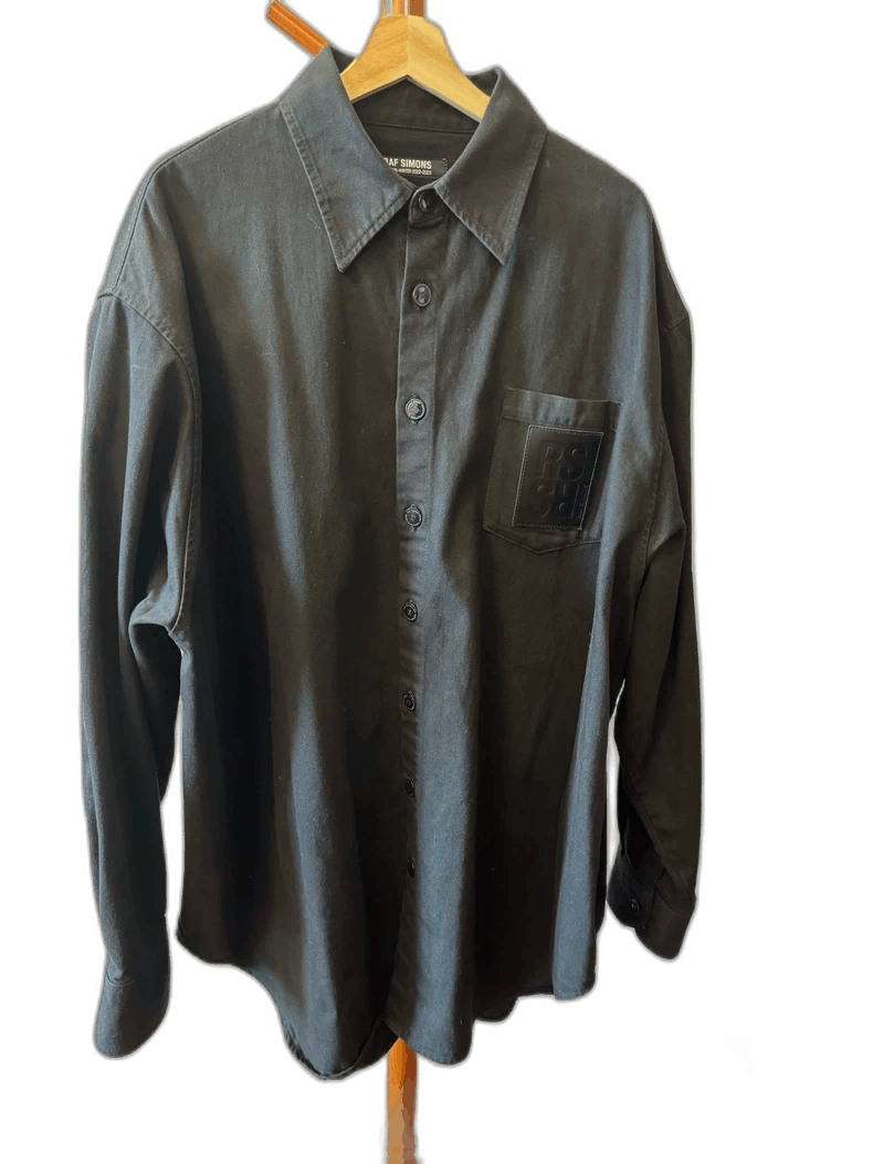 raf simons oversized black shirt jacket