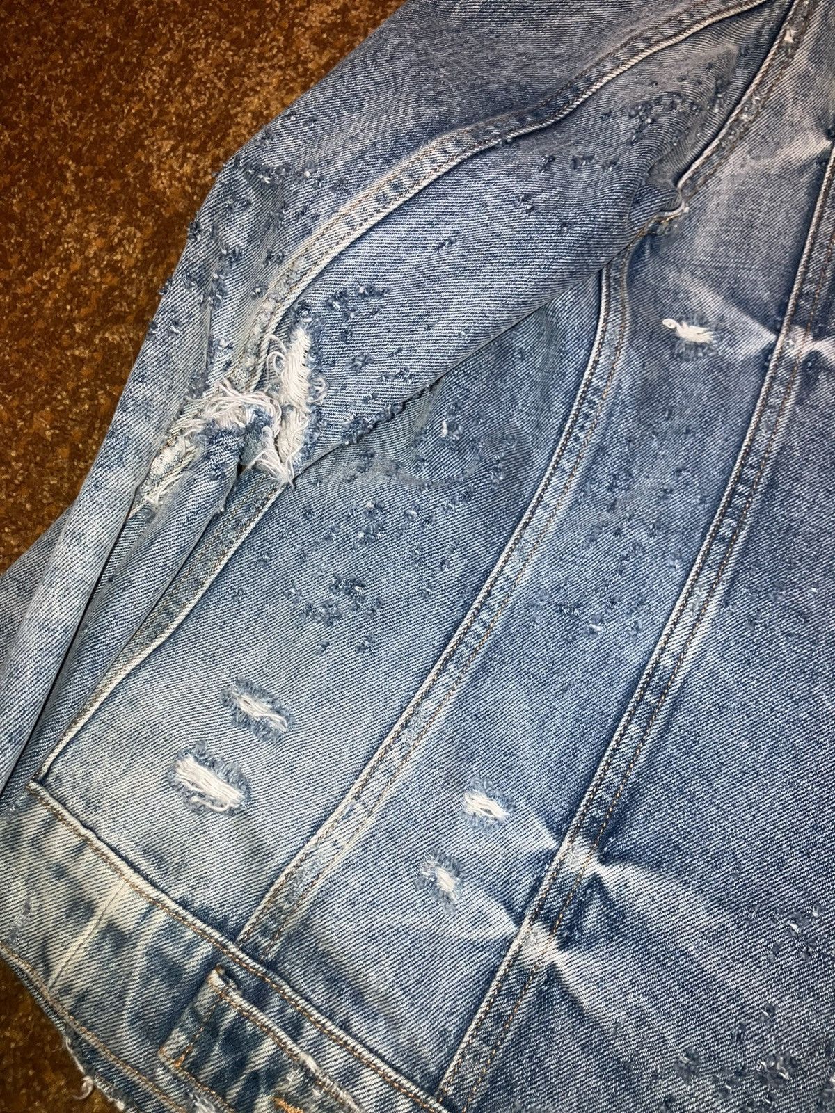 Amiri Distressed Denim Jacket Size US L / EU 52-54 / 3 - 6 Thumbnail