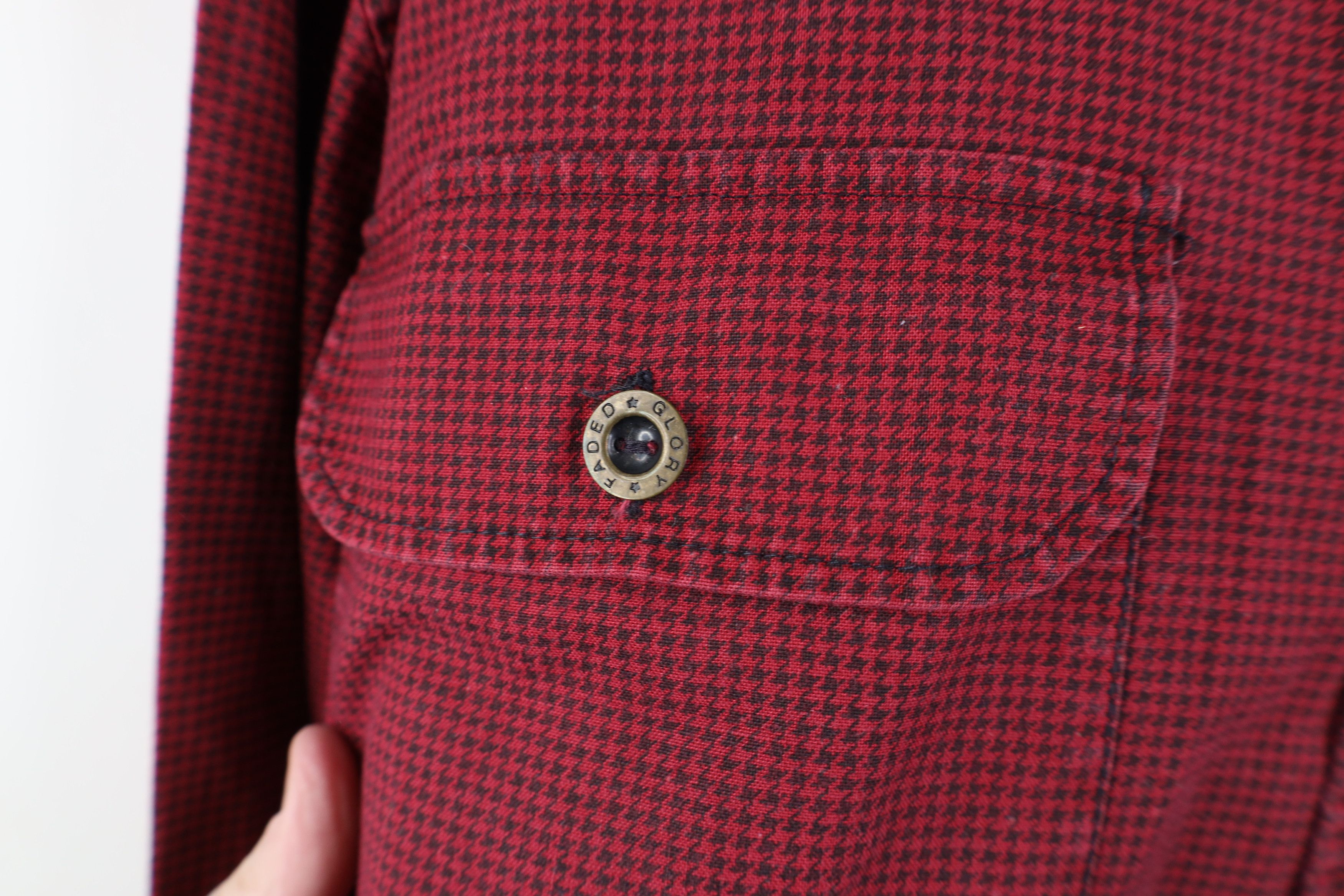 Vintage Vintage 90s Streetwear Houndstooth Collared Button Shirt Size US M / EU 48-50 / 2 - 5 Thumbnail