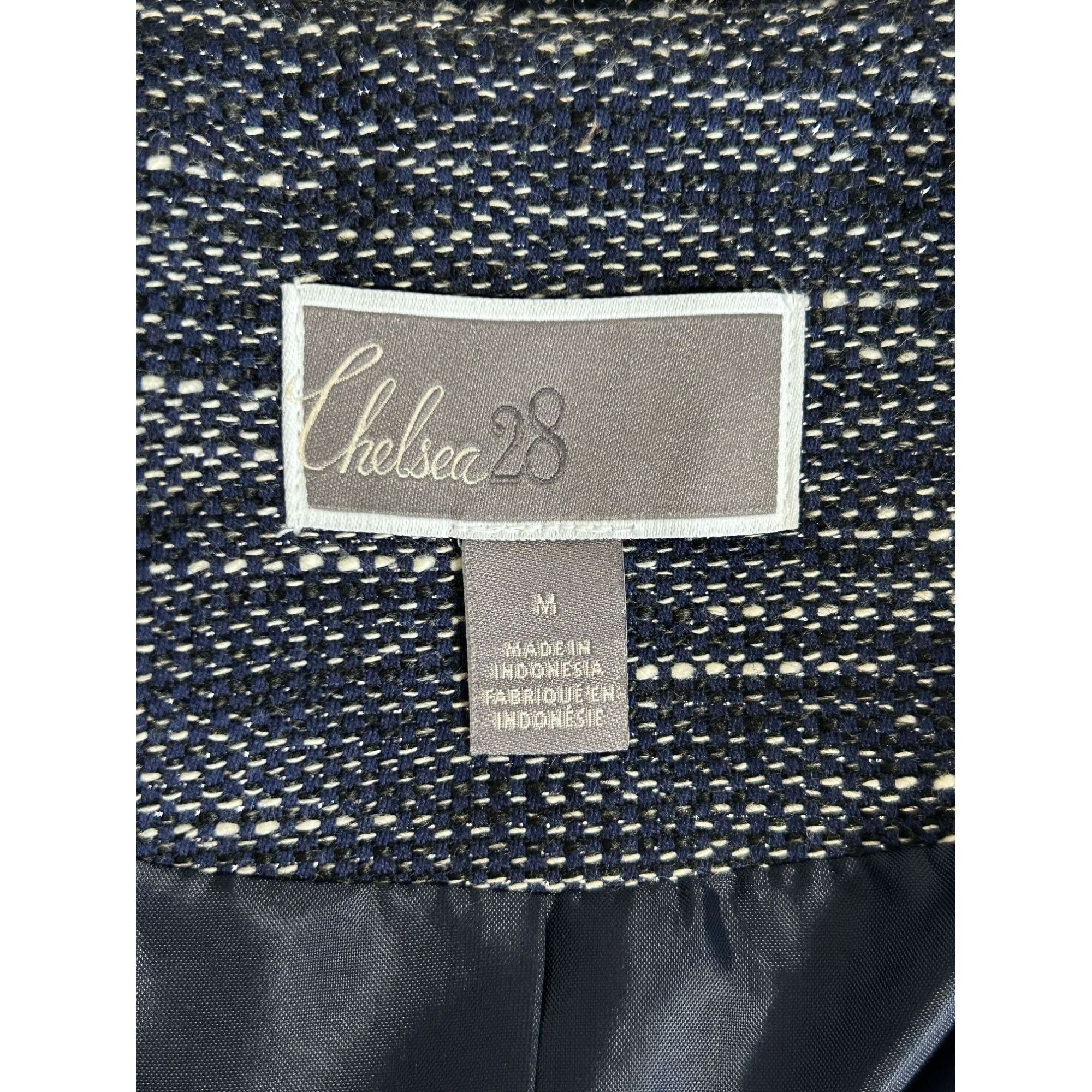Other Chelsea28 Women's Scalloped Front Jacket in Navy - Sz M - NW Size M / US 6-8 / IT 42-44 - 7 Thumbnail