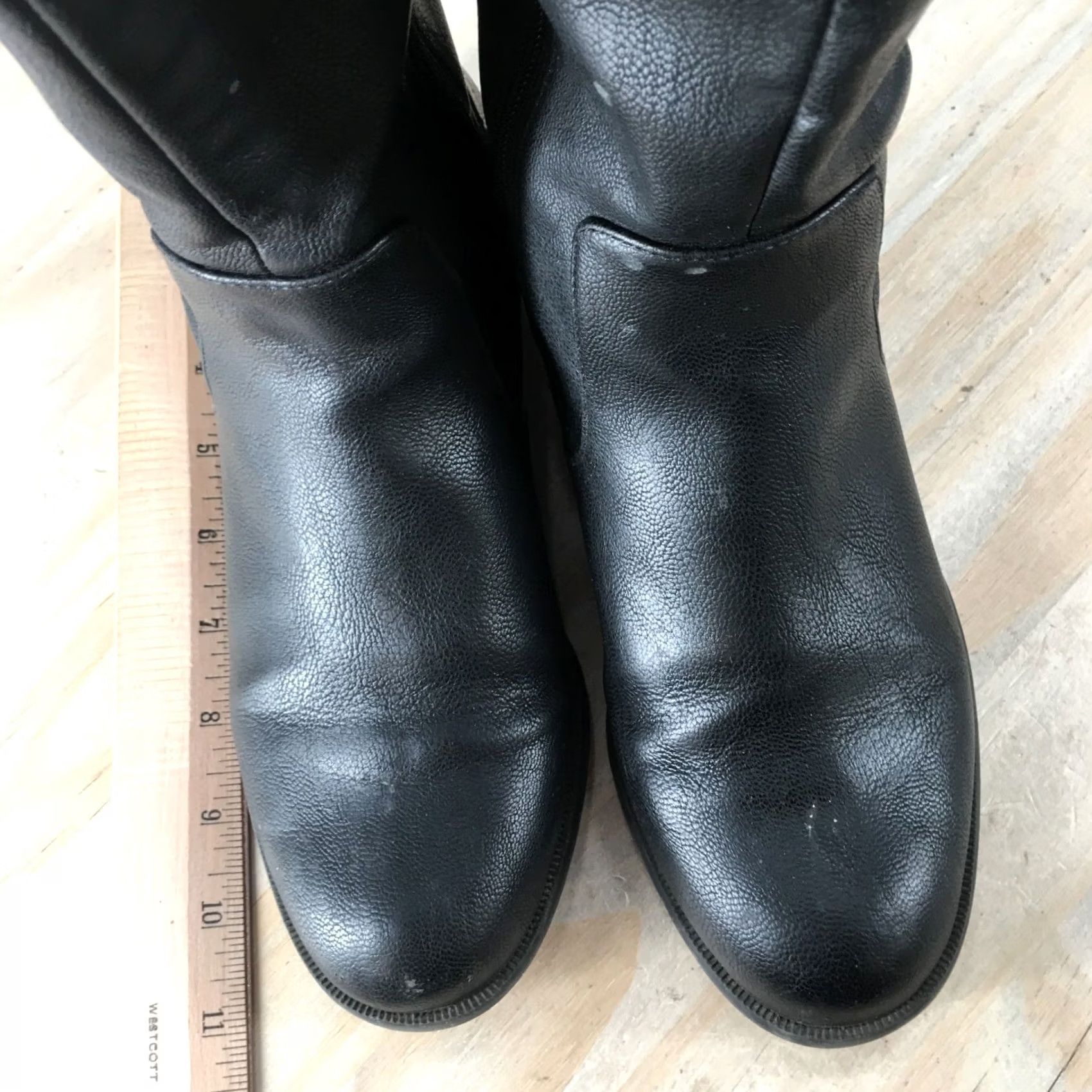 Vintage LifeStride Boots Womens 6 M Xandy Tall Knee High Black Faux Leather Round Toe Shoe Size 6 M Black Knee High Boots Womens Vintage No Size US 6 / IT 36 - 7 Thumbnail