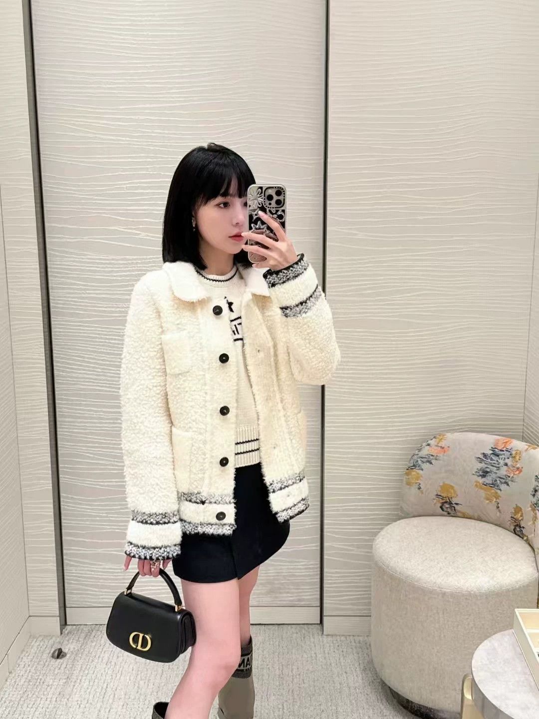 Dior DIOR Caro SS22 Women's Beige WoolBlend Lapel Jkt S Size S / US 4 / IT 40 - 9 Thumbnail