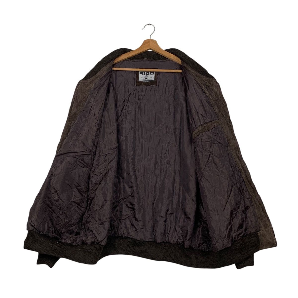 Vintage 90’s RIGO Sportswear Leather Bomber Jacket #2182-C96 Size US XXL / EU 58 / 5 - 11 Thumbnail