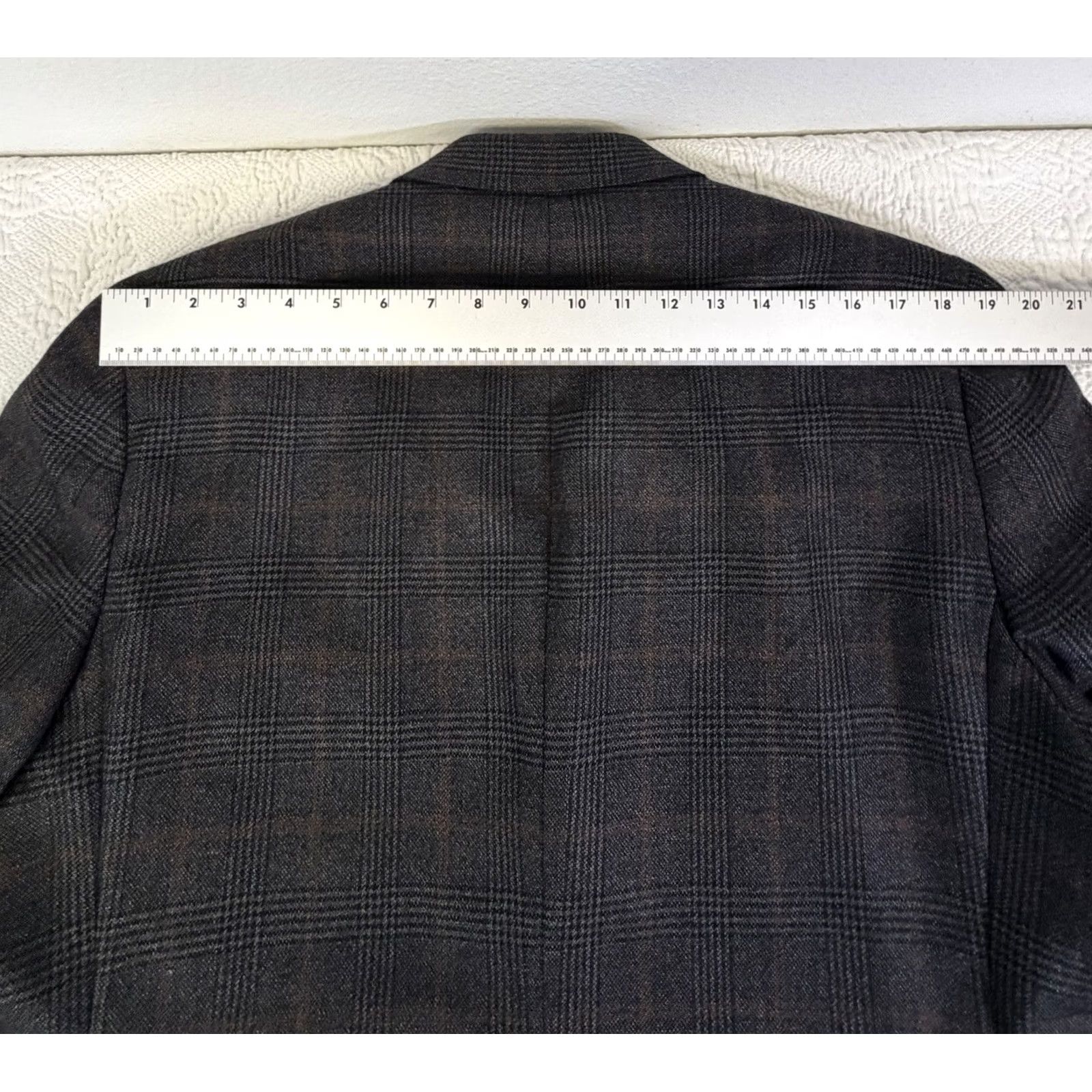 Brioni Brioni Sport Coat Blazer Grey 100% Pure Cashmere Windowpane 44R Men Regular Notch Lapel Long Coat/Dress Shirt? Size 44R - 6 Thumbnail
