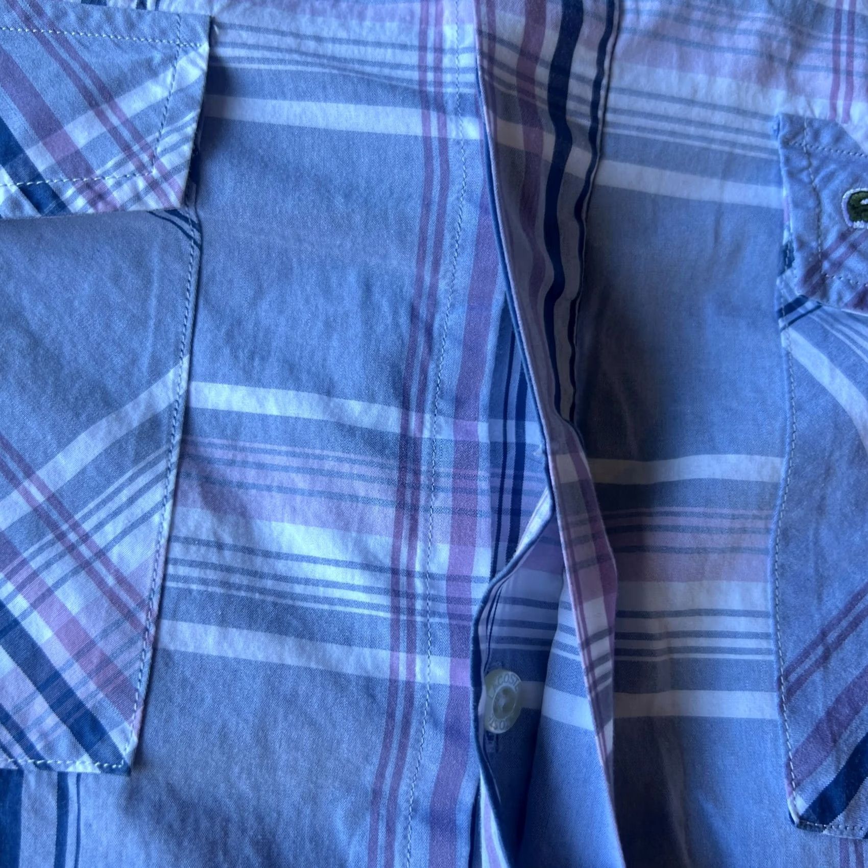 Lacoste Lacoste Shirt Mens 40 Purple Plaid Button-Up Long Sleeve Size US L / EU 52-54 / 3 - 6 Thumbnail