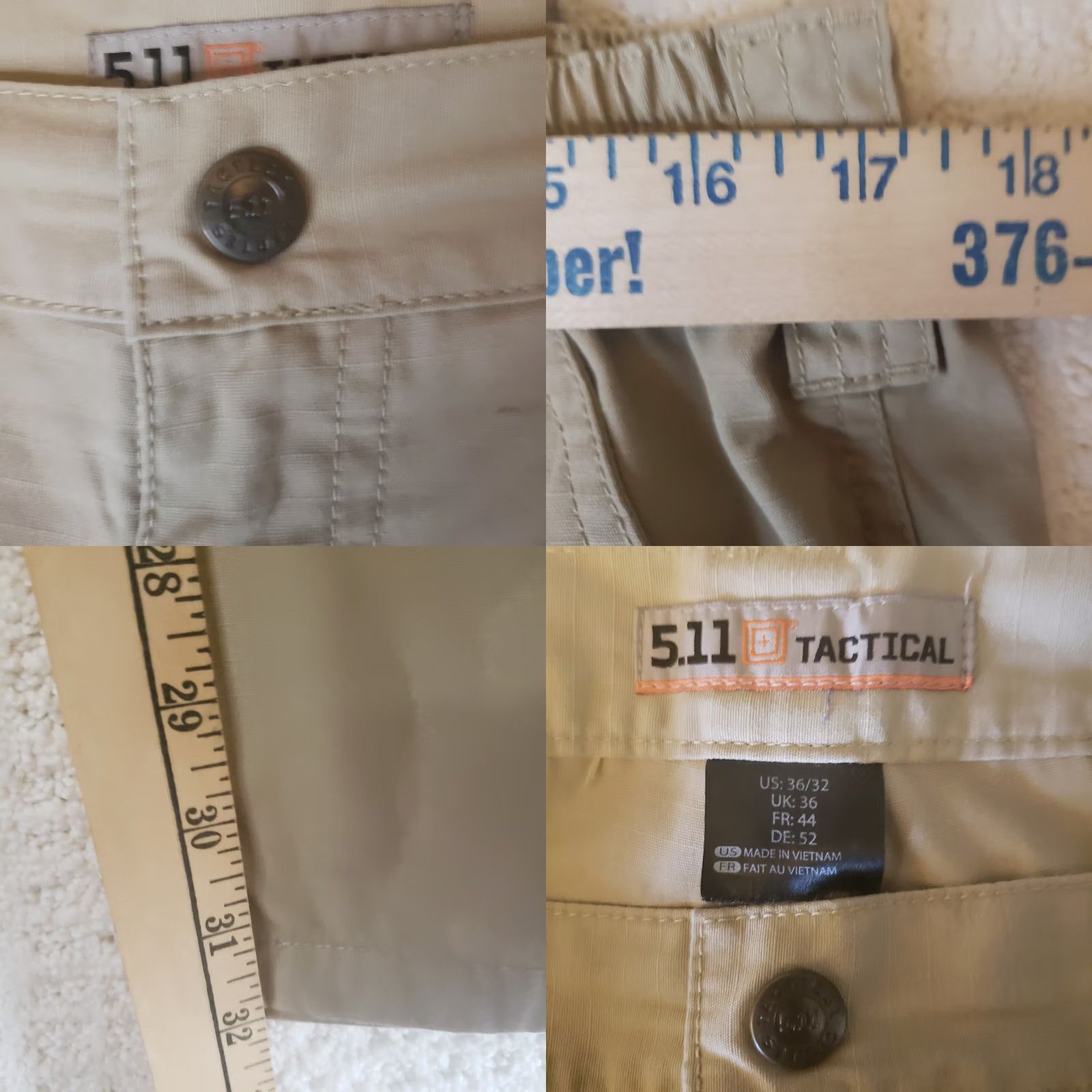 Vintage 5.11 Tactical Pants Mens 36x32 Beige Cargo Patrol 511 Military Shooting Pants Regular 36 Beige Army Outdoor Cargo Pocket Elastic Waist Pockets Logo Size US 36 / EU 52 - 8 Thumbnail