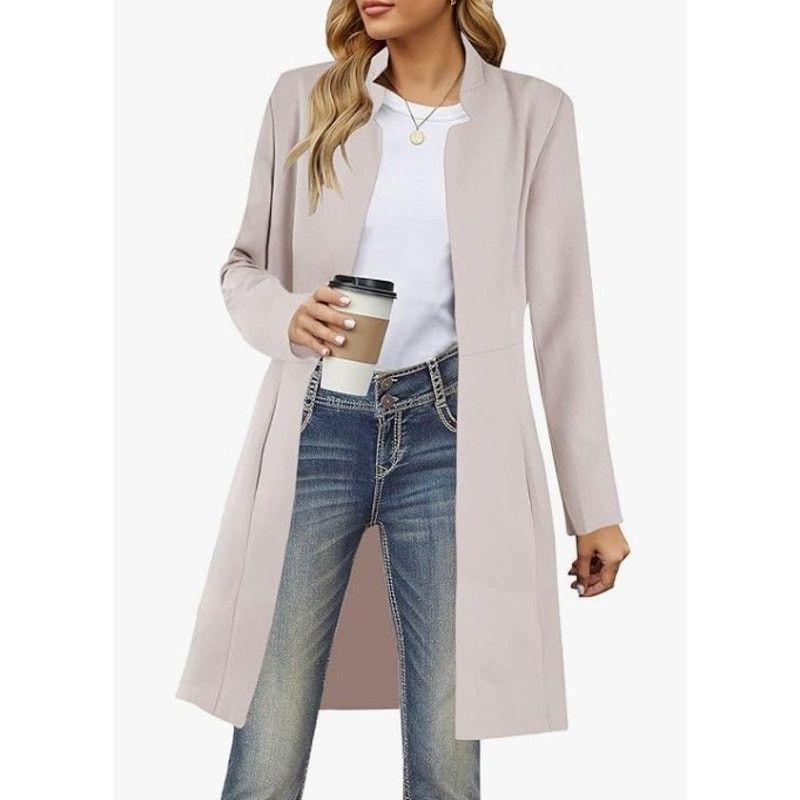 The Unbranded Brand Womens Wool Blend Long Pea Coats Slim FitOvercoat SIZE LARGE Size L / US 10 / IT 46 - 1 Thumbnail