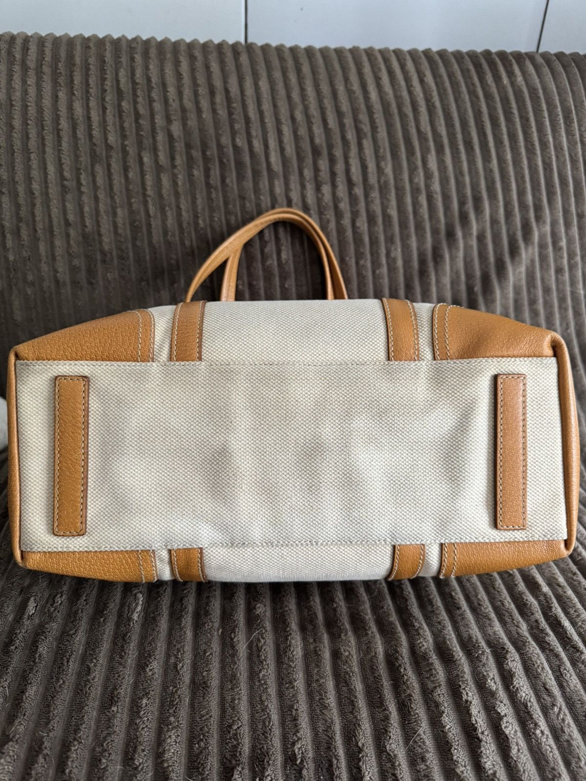 Prada × Vintage Vintage Prada Totebag Pocket Canvas Leather Size ONE SIZE - 13 Thumbnail