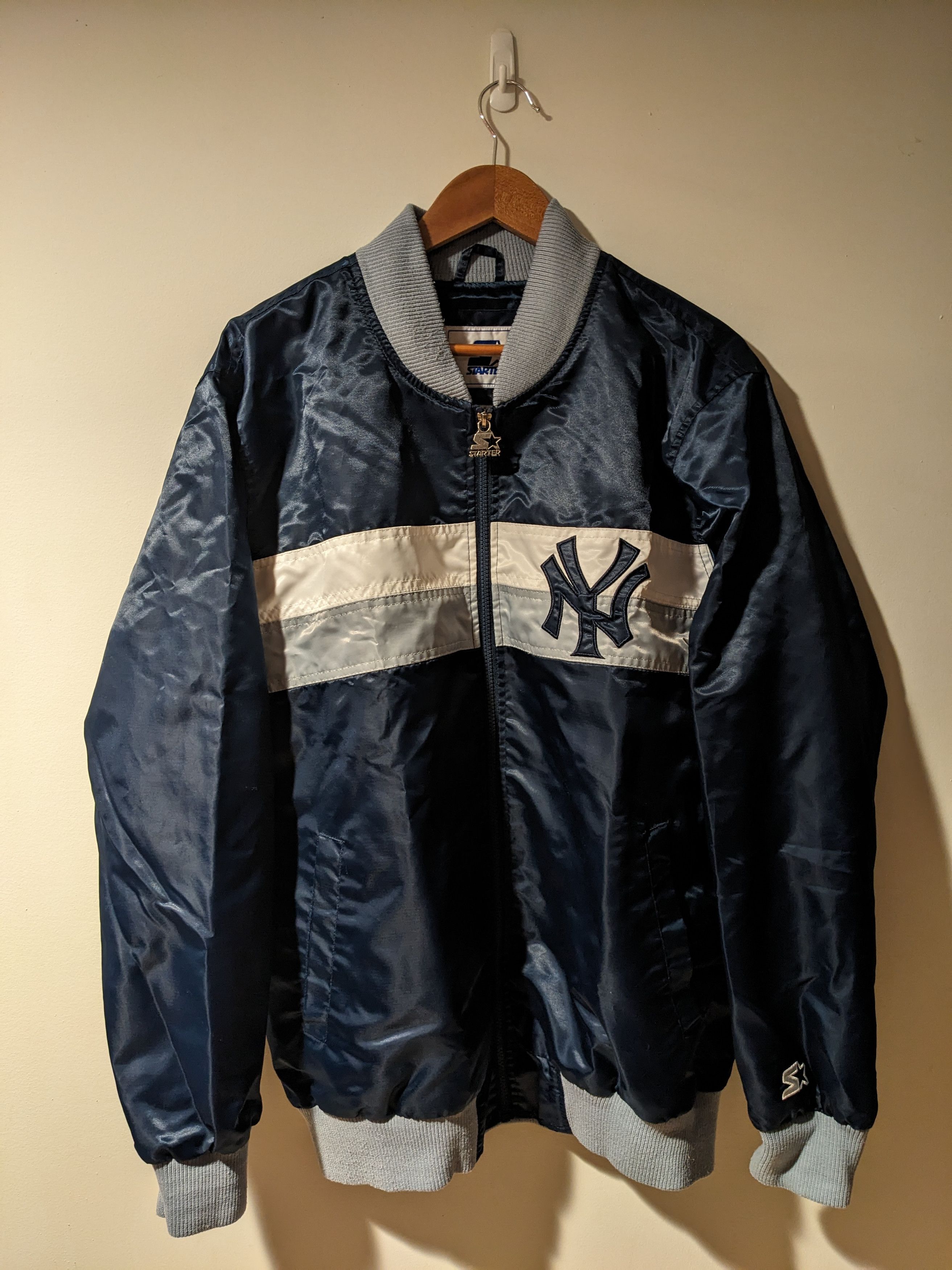 New York Yankees × Vintage Vintage 90s New York Yankees MLB Baseball Starter Jacket Size US XL / EU 56 / 4 - 4 Thumbnail