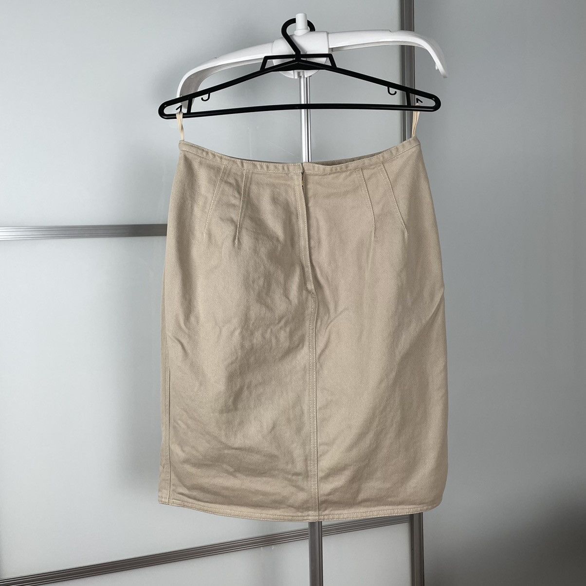 image of Archival Clothing x Jean Paul Gaultier Junior Beidge Denim Skirt in Beige, Women's (Size 32)