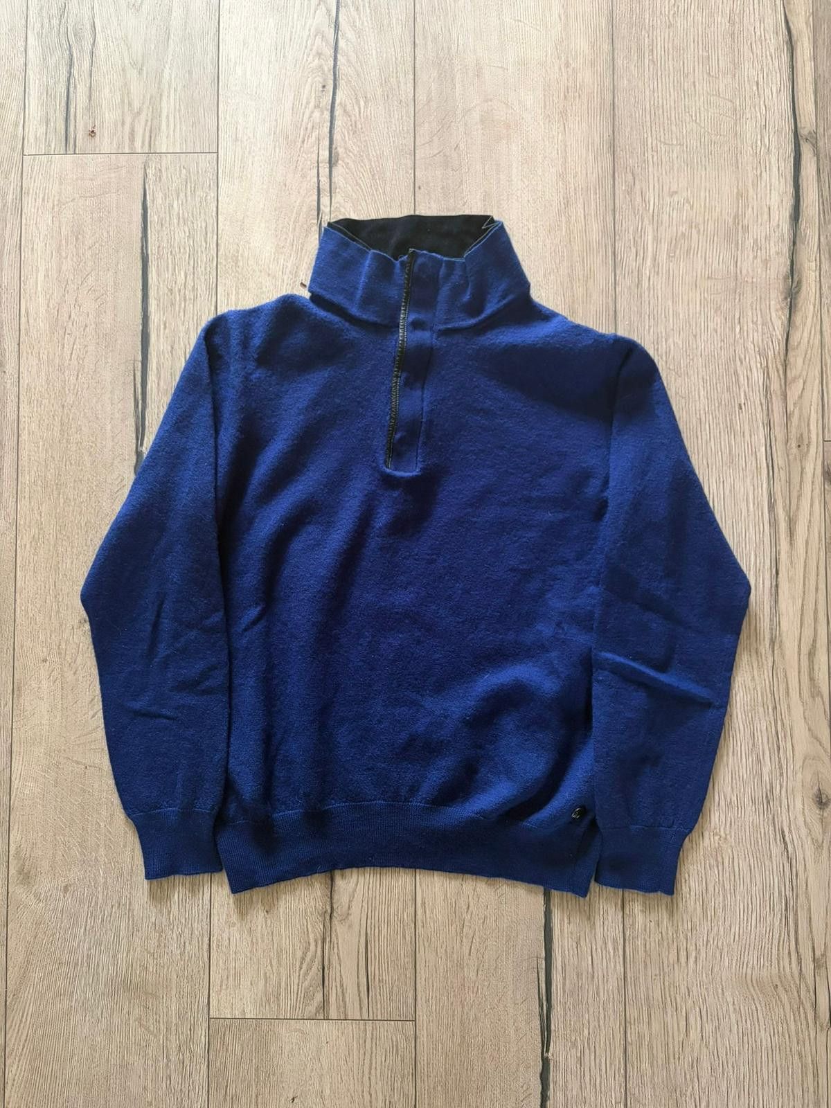 Karl Lagerfeld Lagerfeld Vintage Blue Merino Wool Half-Zip Pullover Sz S Size US S / EU 44-46 / 1 - 8 Thumbnail