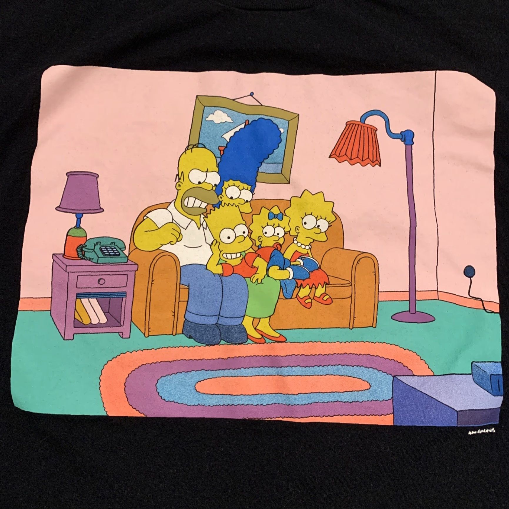 Vintage VINTAGE The Simpsons Living Room Shirt Adult XL Black Men The Simpsons T-Shirt XL Black Size US XL / EU 56 / 4 - 2 Thumbnail