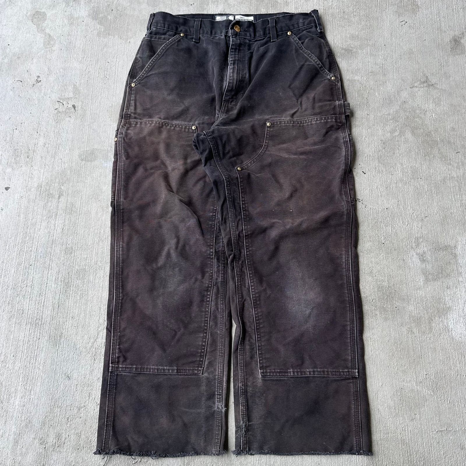 Vintage Y2K Carhartt black double knee work carpenter pants
