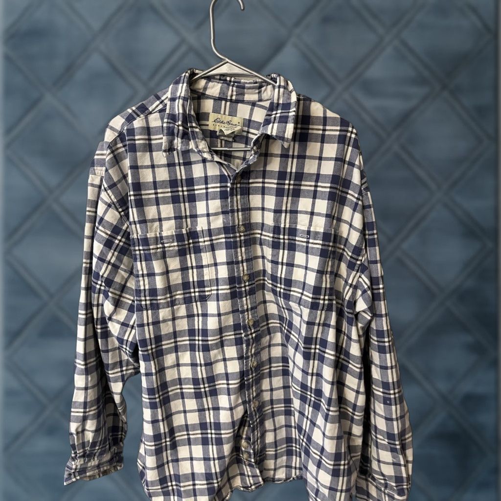 Eddie Bauer VINTAGE Eddie Bauer Flannel Shirt MENS XXL Blue Plaid Long Sleeve Button Down Size US XXL / EU 58 / 5 - 1 Thumbnail