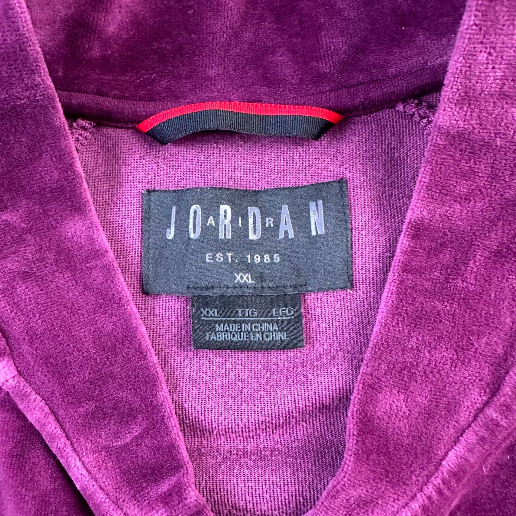 Jordan Brand Jordan Jacket Mens 2XL Purple Velour Full Zip Bomber Size US XXL / EU 58 / 5 - 7 Thumbnail