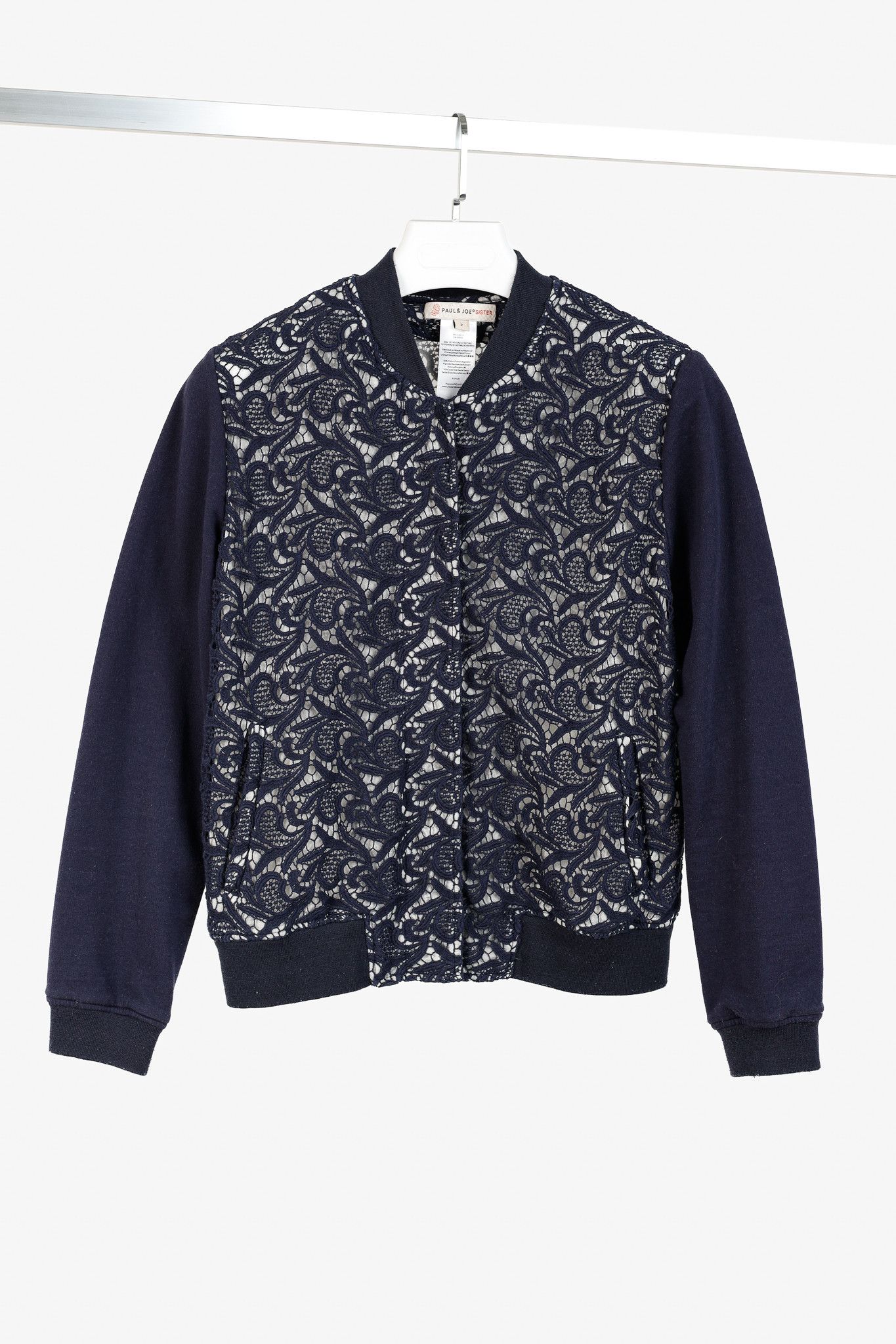 Paul & Joe Paul & Joe Sister Navy Lace Bomber Jacket Size M / US 6-8 / IT 42-44 - 1 Thumbnail