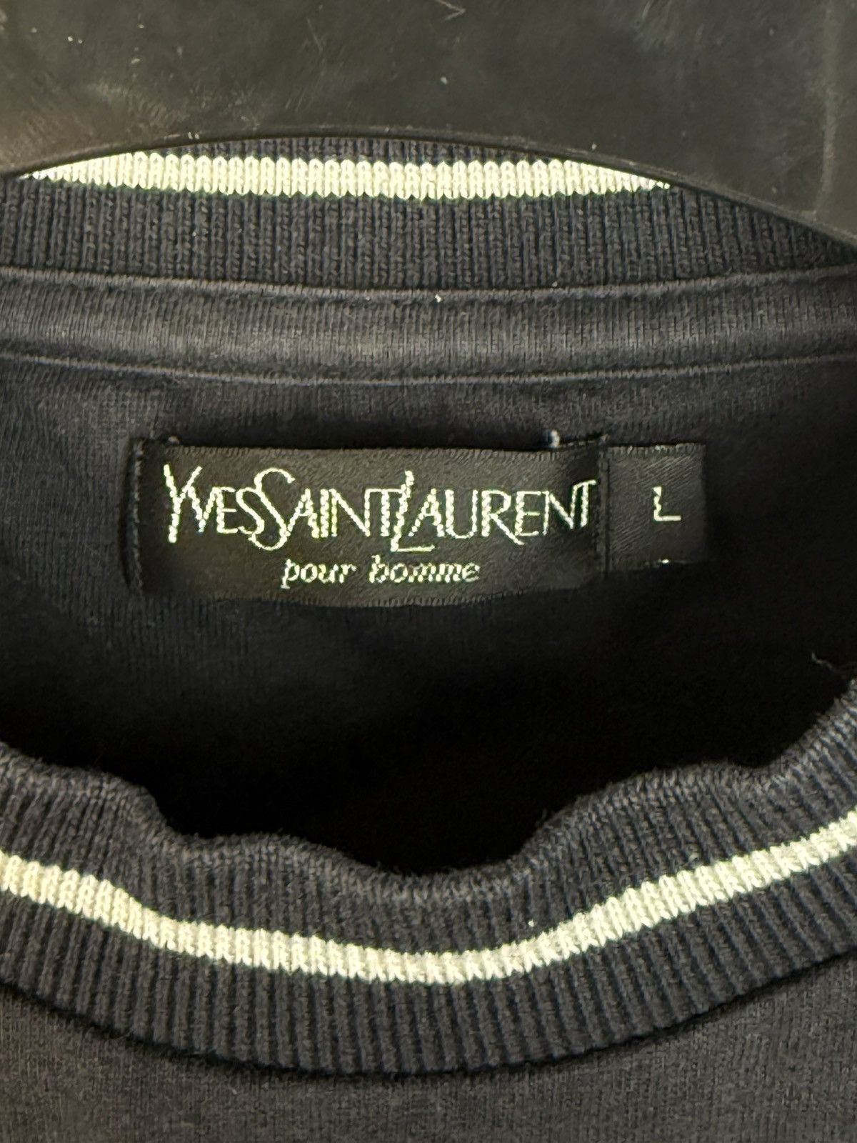 Yves Saint Laurent Black 90s YSL T-shirt Logo Vintage Yves Saint Laurent Size US L / EU 52-54 / 3 - 7 Thumbnail