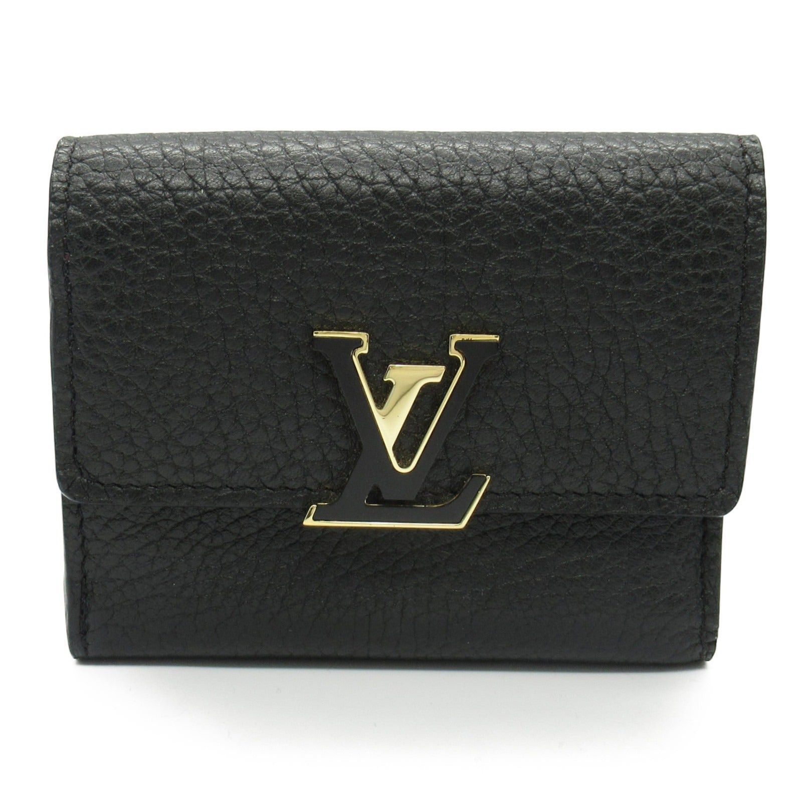 Louis Vuitton Portefeuille Capucines Xs Trifold Wallet Leather Taurillon Black Noir