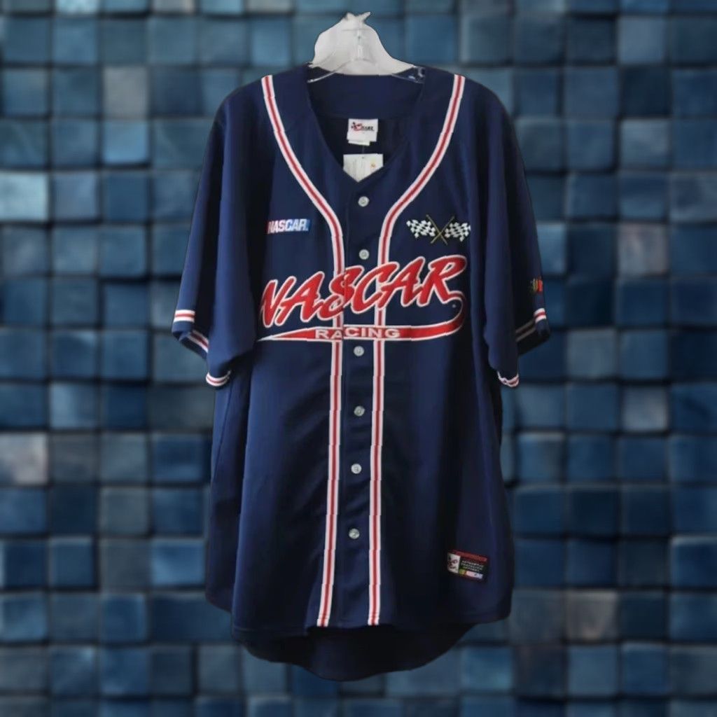 Chase Authentics NEW Chase Authentics NASCAR Racing Navy Blue Baseball Jersey Men's 2XL Size US XXL / EU 58 / 5 - 1 Thumbnail