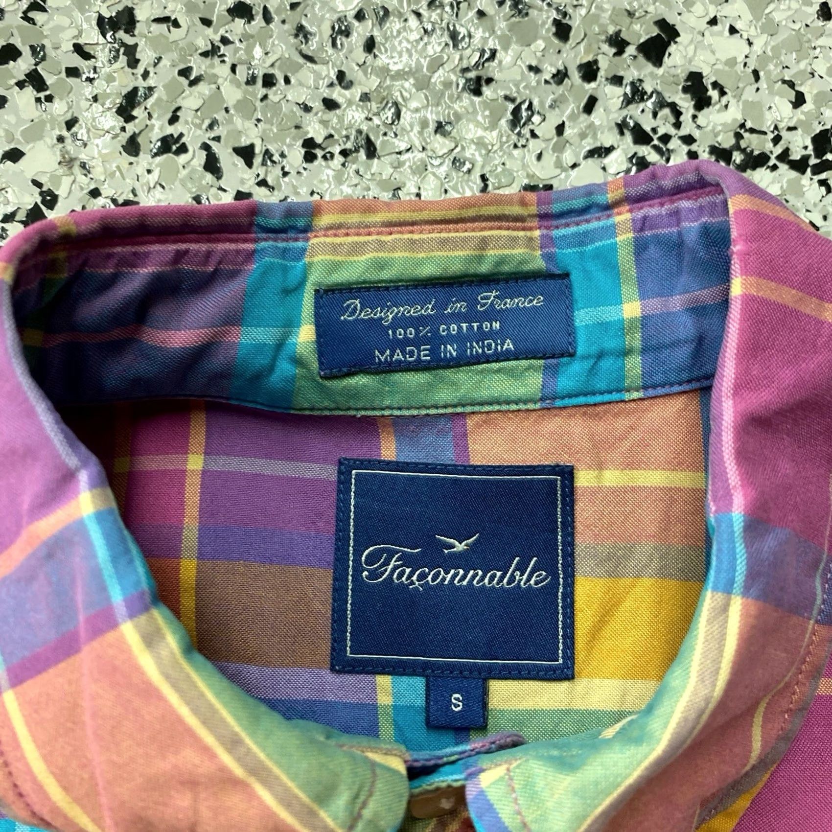 Faconnable VINTAGE Faconnable Shirt Mens Small Blue Pink Green Plaid Relaxed Button Up Shirt Size US S / EU 44-46 / 1 - 2 Thumbnail