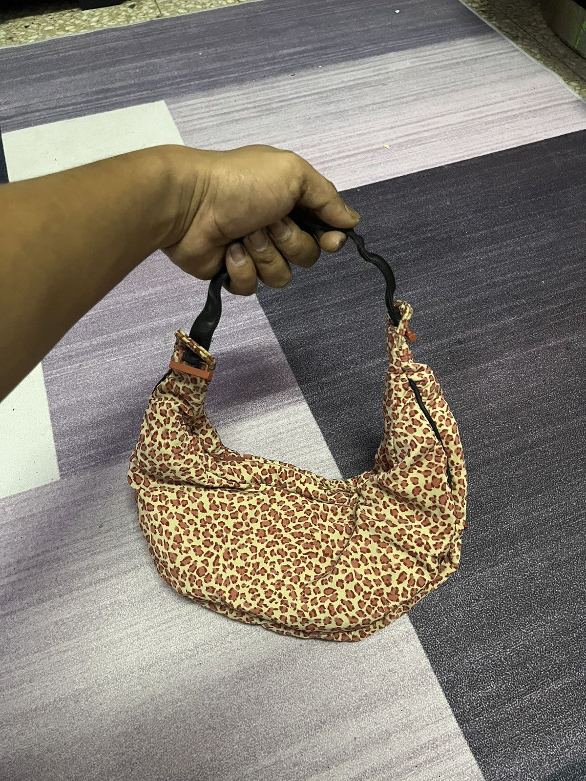 Bottega Veneta Bottega Veneta Braune Nylon-Hobo-Tasche mit Leopardenmuster Size ONE SIZE - 2 Thumbnail