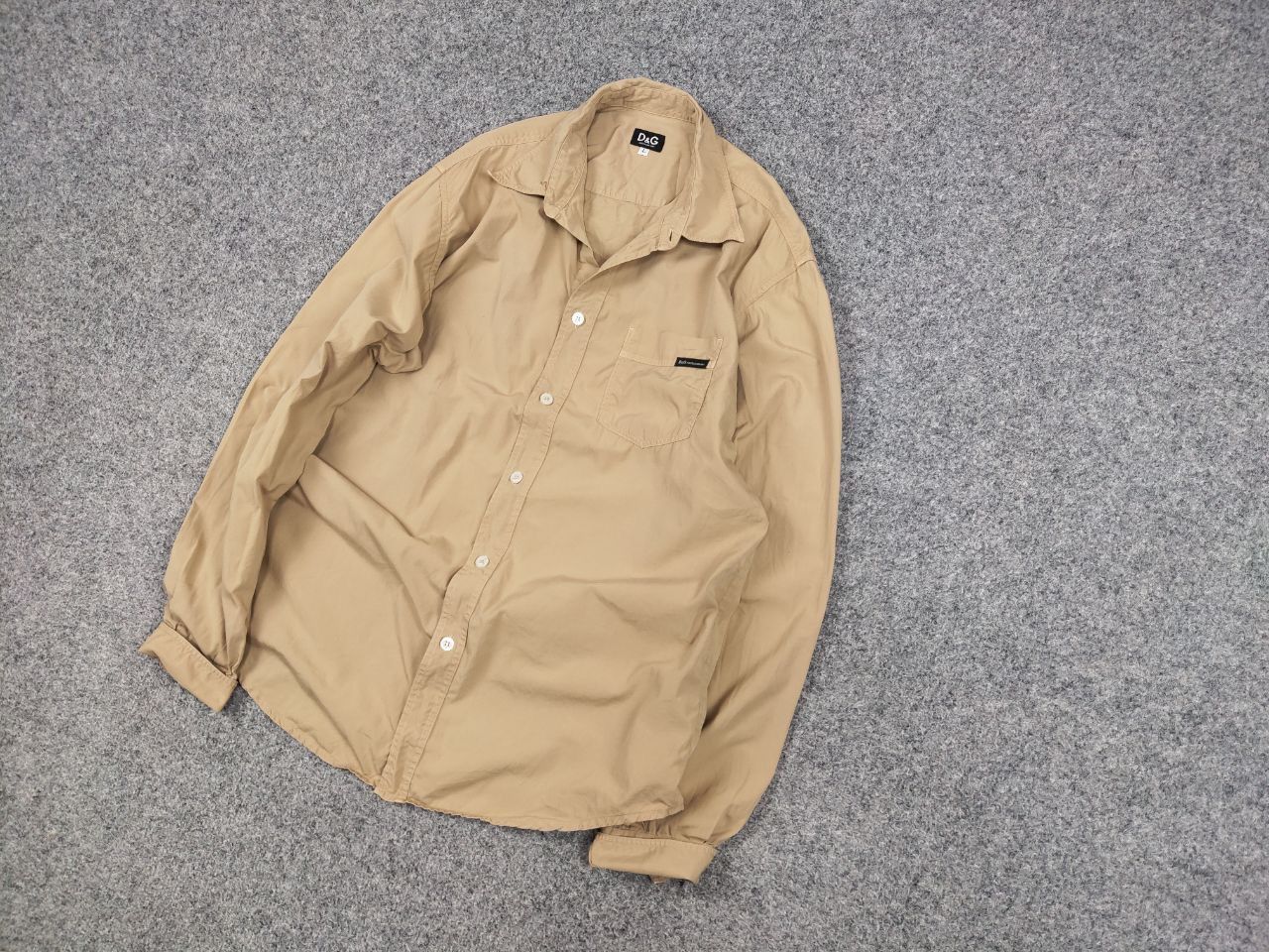 Dolce & Gabbana Vintage Dolce & Gabbana Logo Beige Cotton Button Shirt Size US L / EU 52-54 / 3 - 3 Thumbnail