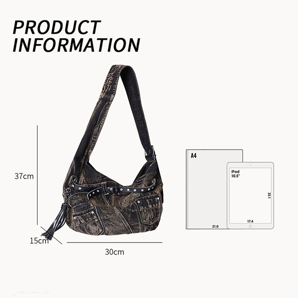 Japanese Brand Y2K Jeans Sling Crossbody Motorcycle Bag Size ONE SIZE - 12 Thumbnail