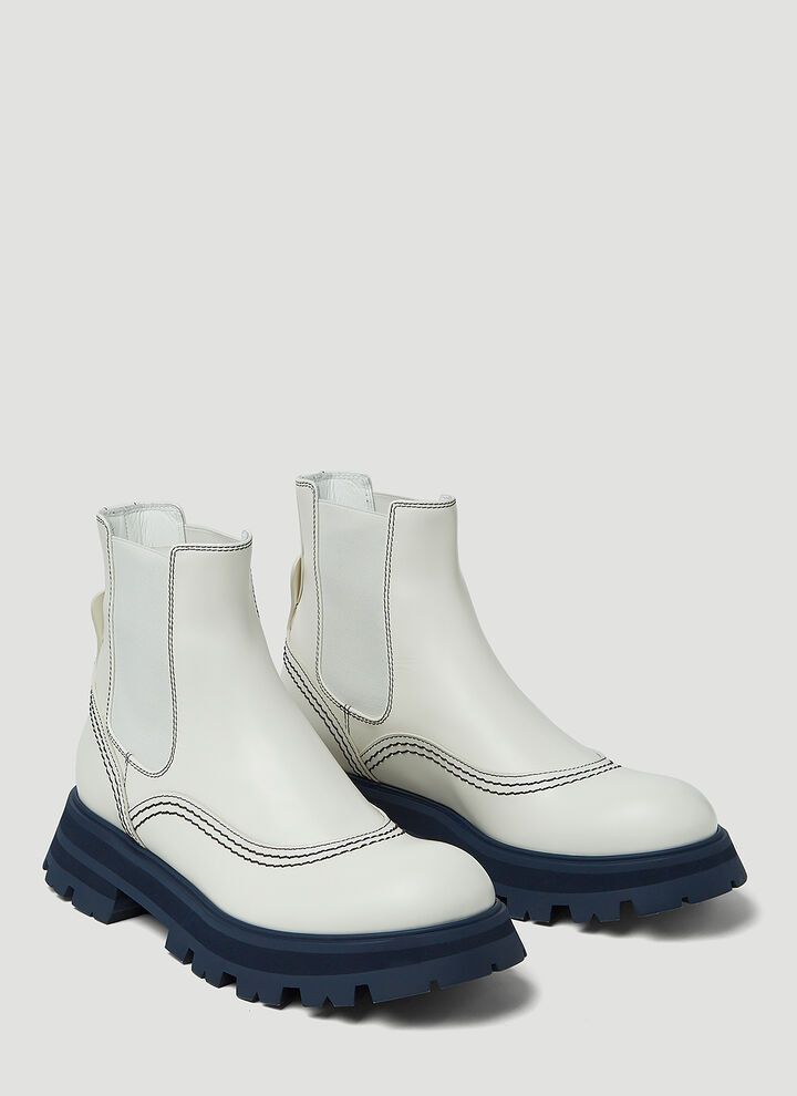 Alexander McQueen o1y0225 Ankle Boots in White Size US 5 / IT 35 - 2 Thumbnail