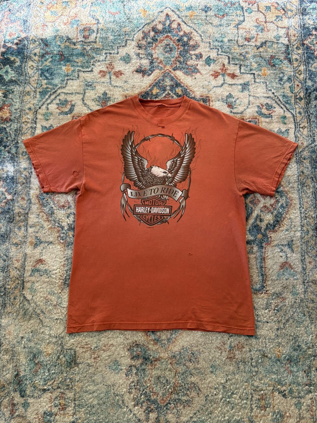 Harley Davidson Vintage Harley Davidson Flames Biker T-shirt Large Size US L / EU 52-54 / 3 - 1 Thumbnail