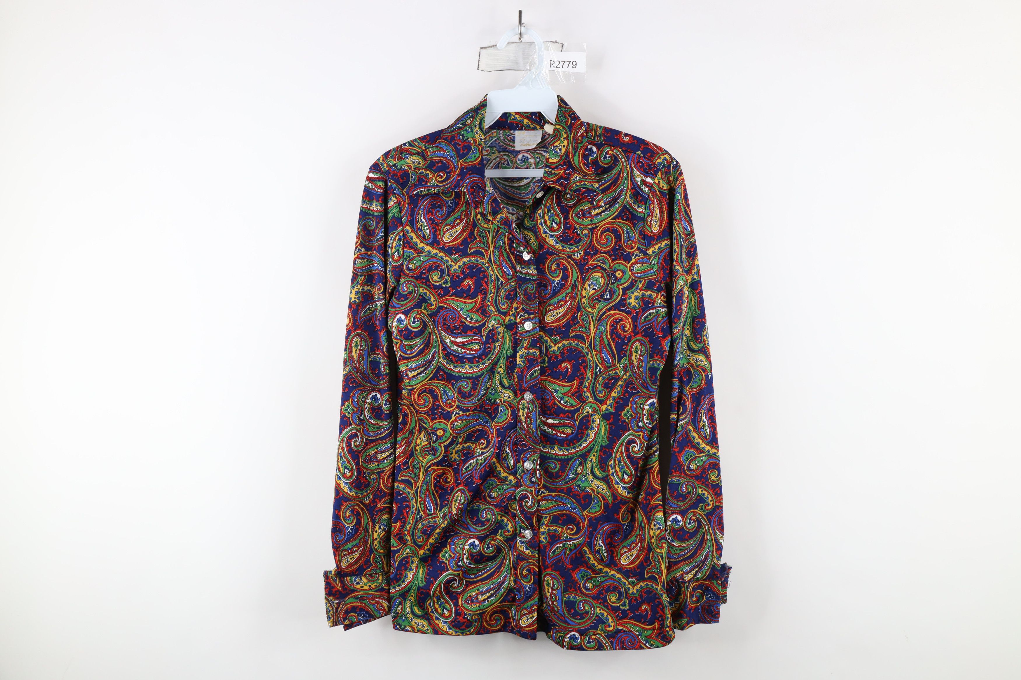 Vintage Vintage 60s 70s Streetwear Knit Collared Button Shirt Size XL / US 12-14 / IT 48-50 - 1 Thumbnail
