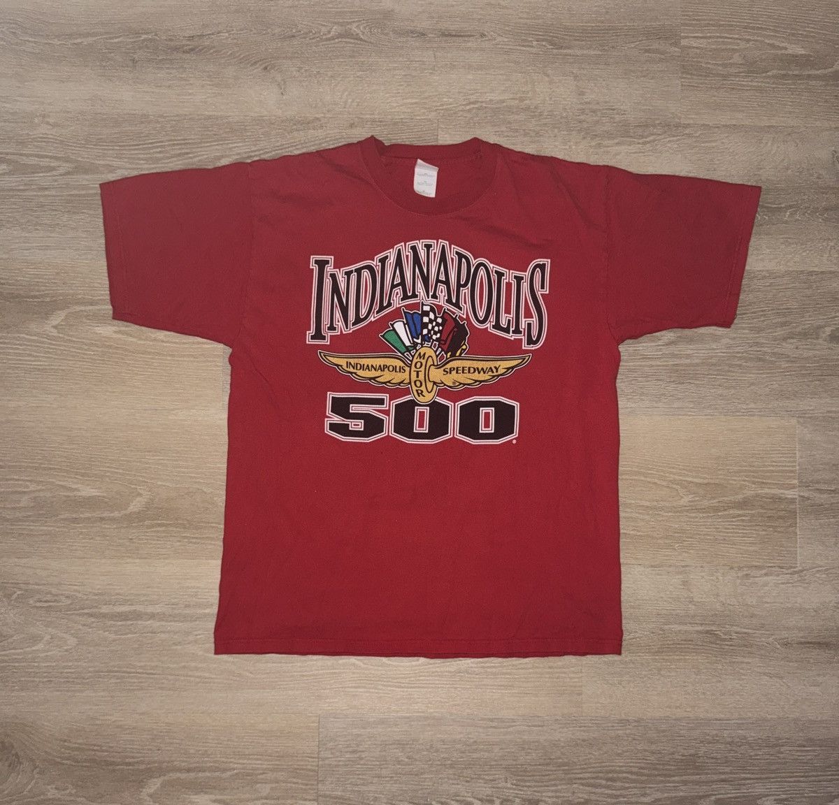 NASCAR Vintage NASCAR Indianapolis 500 Red T-Shirt Size US XL / EU 56 / 4 - 1 Thumbnail