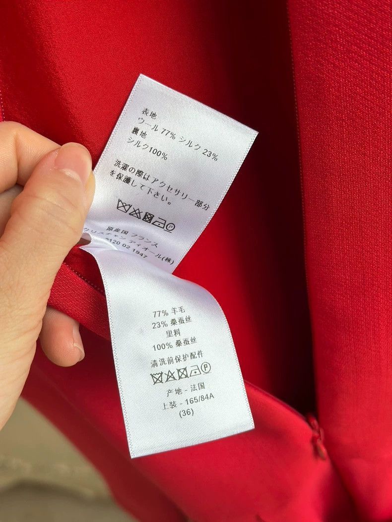 Dior Red Silk Wool Blend Dress by Dior-2505 Size US 36 / EU 52 - 8 Thumbnail