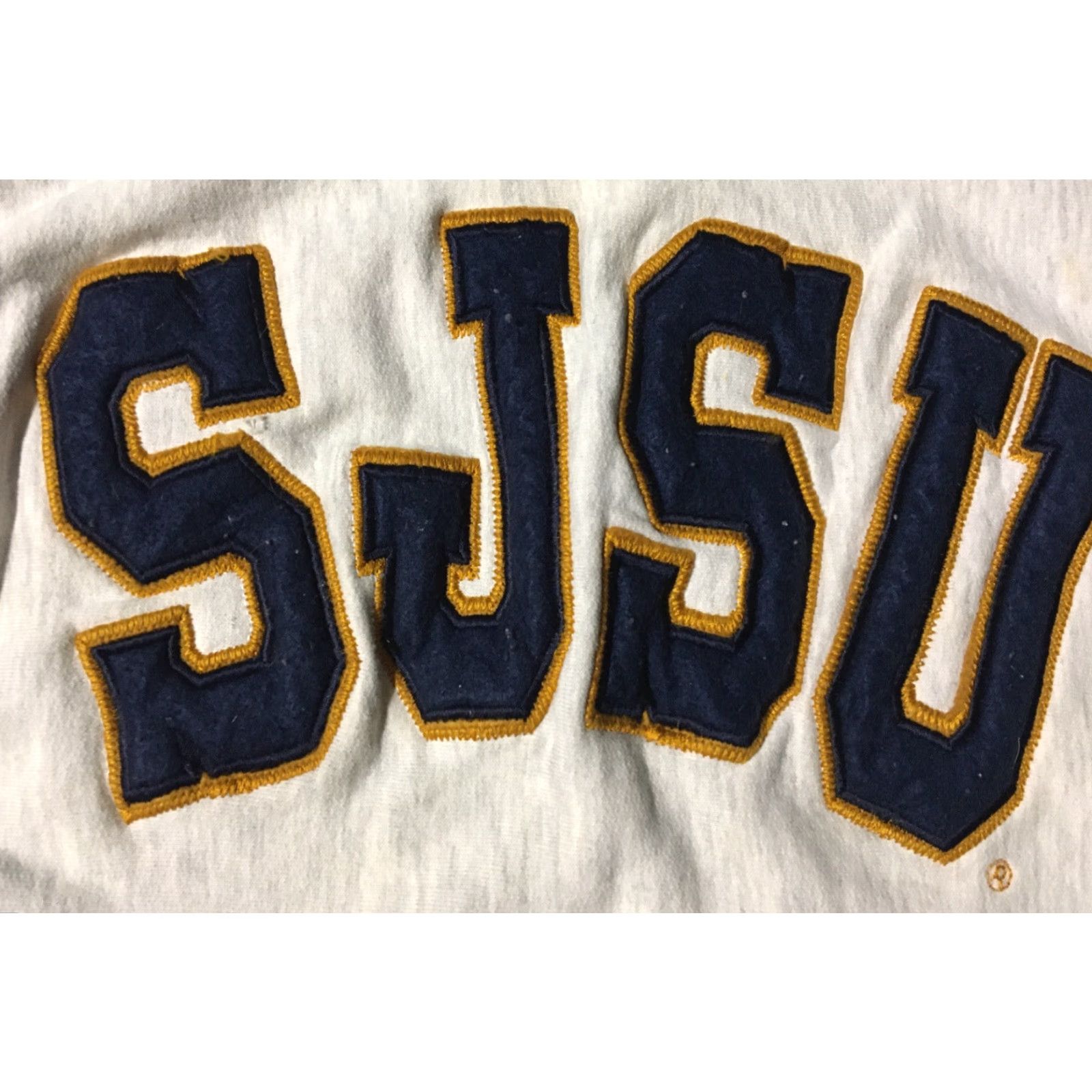 Vintage VINTAGE 90s SJSU Thrashed Faded Distressed Reverse Weave Sweatshirt S Gray Men MV Sport Pullover Grunge College PE Sweatshirt Size US S / EU 44-46 / 1 - 2 Thumbnail