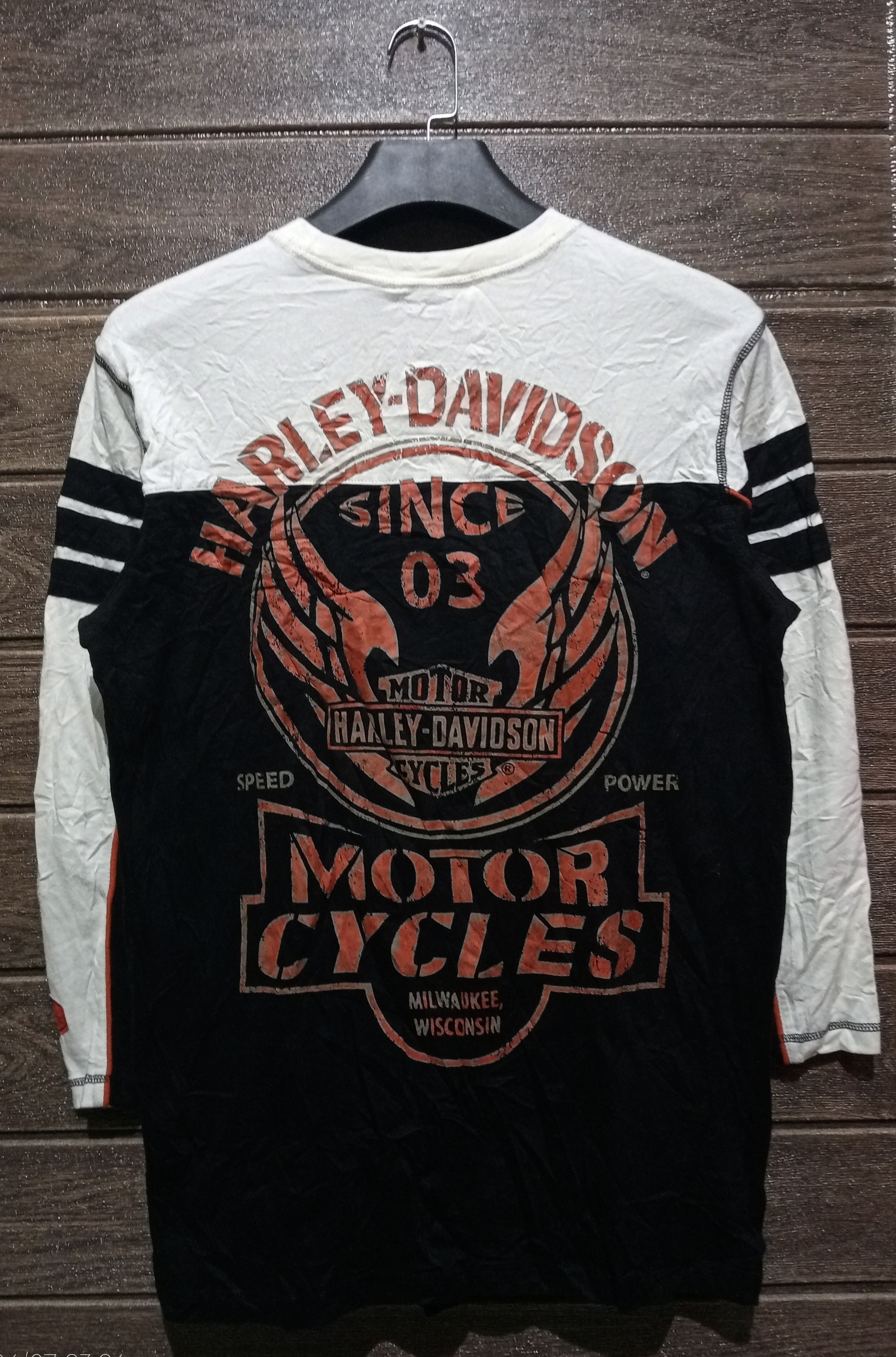 Harley Davidson Harley Davidson Milwaukee Wisconsin 3Q Sleeve Tshirt Size US S / EU 44-46 / 1 - 1 Thumbnail
