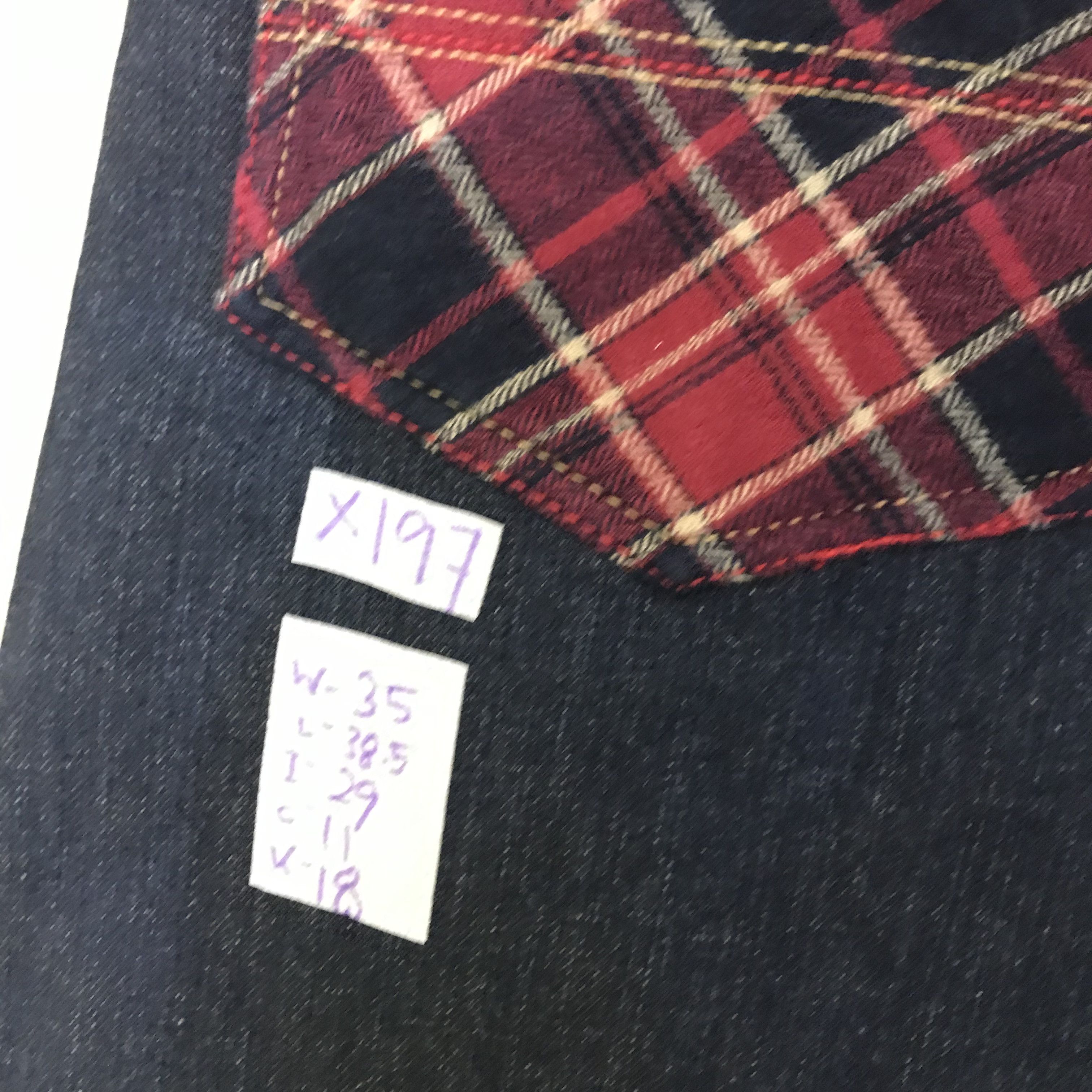 Japanese Brand X197 NEED GONE! BAGGY ZIPPER HYBRID TARTAN AND DENIM JEANS Size US 35 - 8 Thumbnail