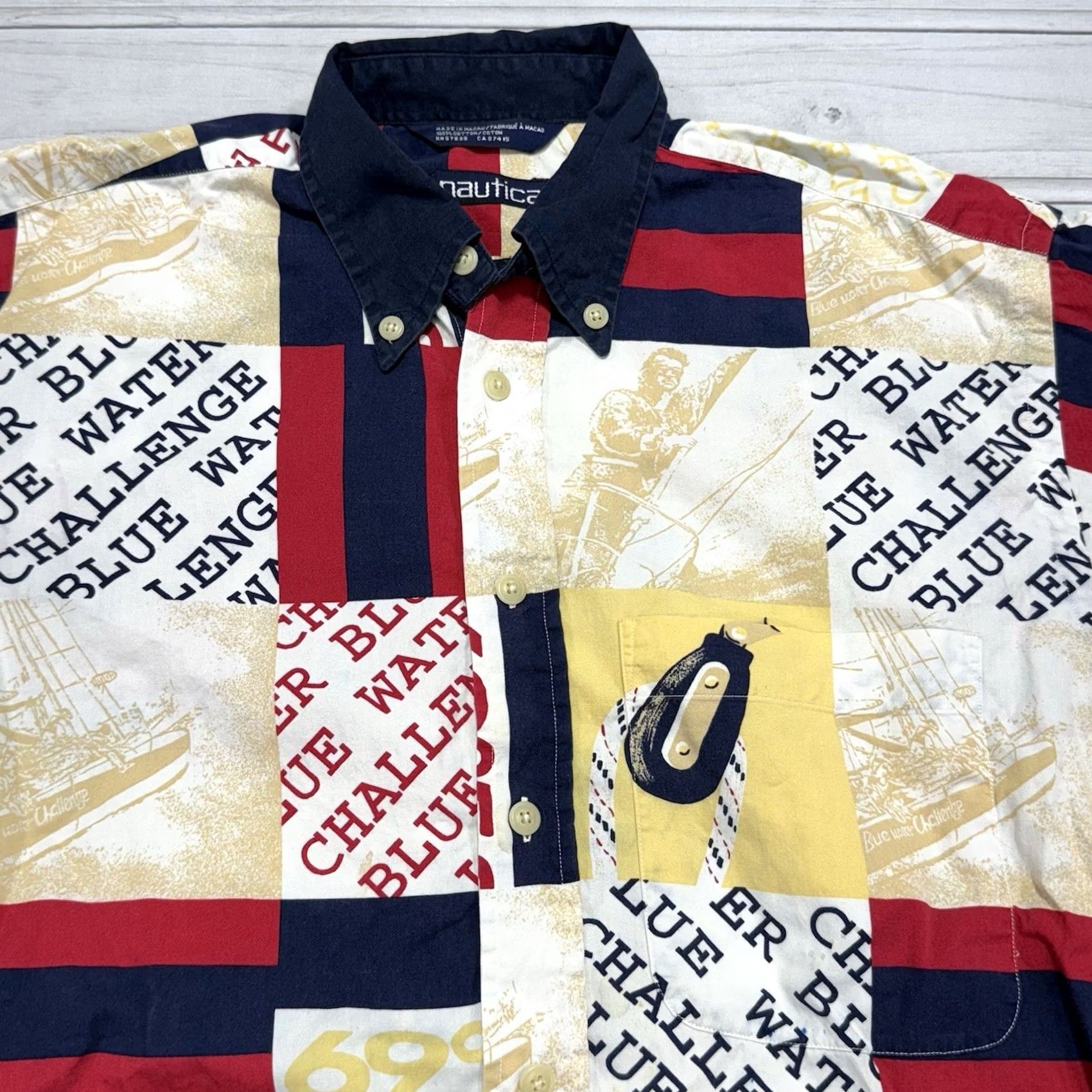 Nautica Nautica Shirt Nautica Water Challenge VTG 90s Button-Up Long Sleeve Multicolor Size US M / EU 48-50 / 2 - 2 Thumbnail