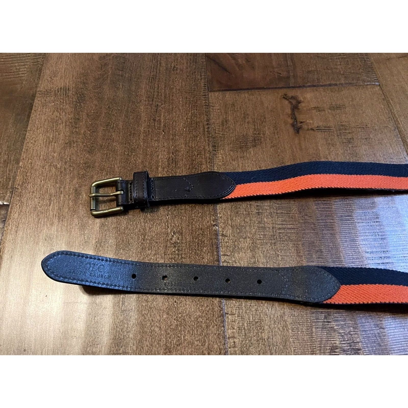 Polo Ralph Lauren Polo Ralph Lauren Golf Belt - Men's 36/90 - Orange Navy Grosgrain Stretch Preppy Leather Trim Size US M / EU 48-50 / 2 - 2 Thumbnail