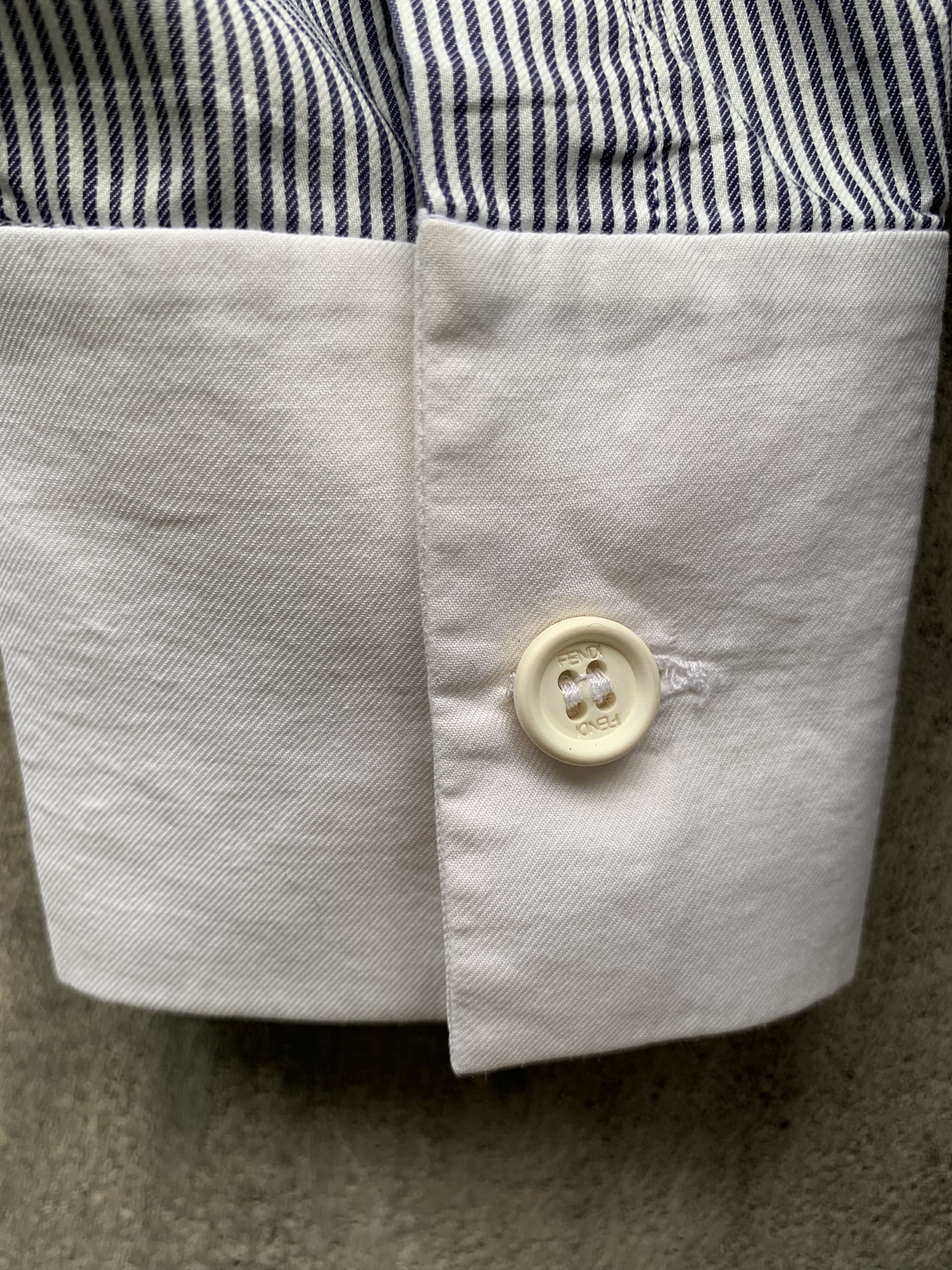Fendi Fendi Blouse Pinstripes Button Down Cotton Shirt Size L / US 10 / IT 46 - 6 Thumbnail