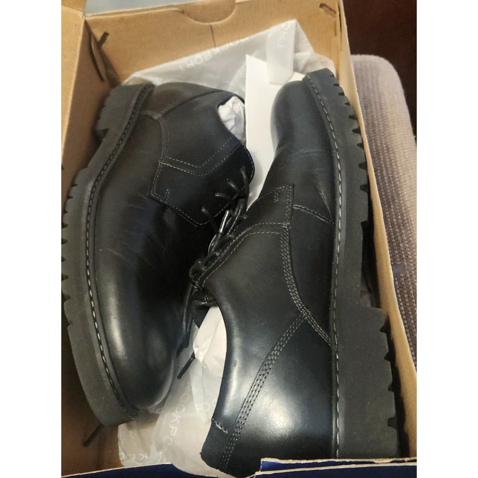 Rockport Rockport Maverick Plain Toe Oxford Black 10.5 Mens Dress Oxford Leather M Size 10.5 Black Rockport Maverick PT Oxford Mens Shoes Size US 11 / EU 44 - 2 Thumbnail