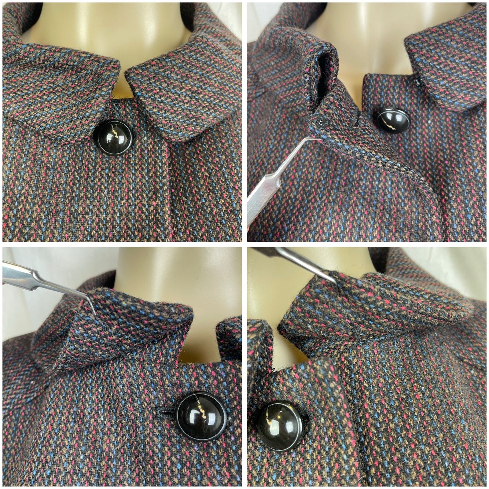 Vintage VTG Y2K Semantiks Cozy Tweed Jacket Brown Black Cottagecore Size M / US 6-8 / IT 42-44 - 21 Thumbnail