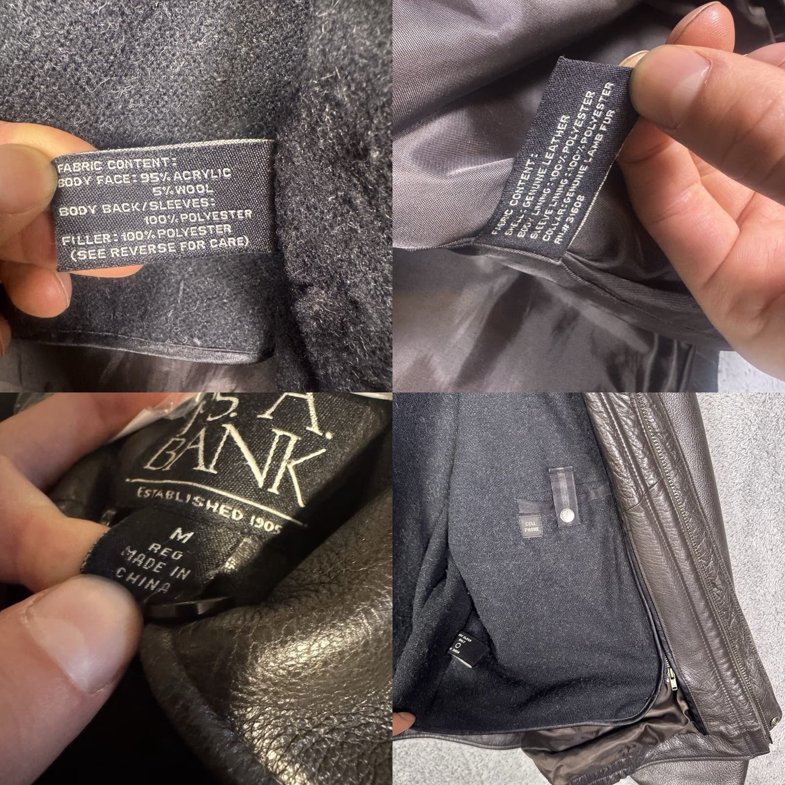 Jos. A. Bank Jos. A. Bank Jacket Men’s M Leather Full Zip Bomber Lined Removable Liner Brown Vintage? Size US M / EU 48-50 / 2 - 9 Thumbnail